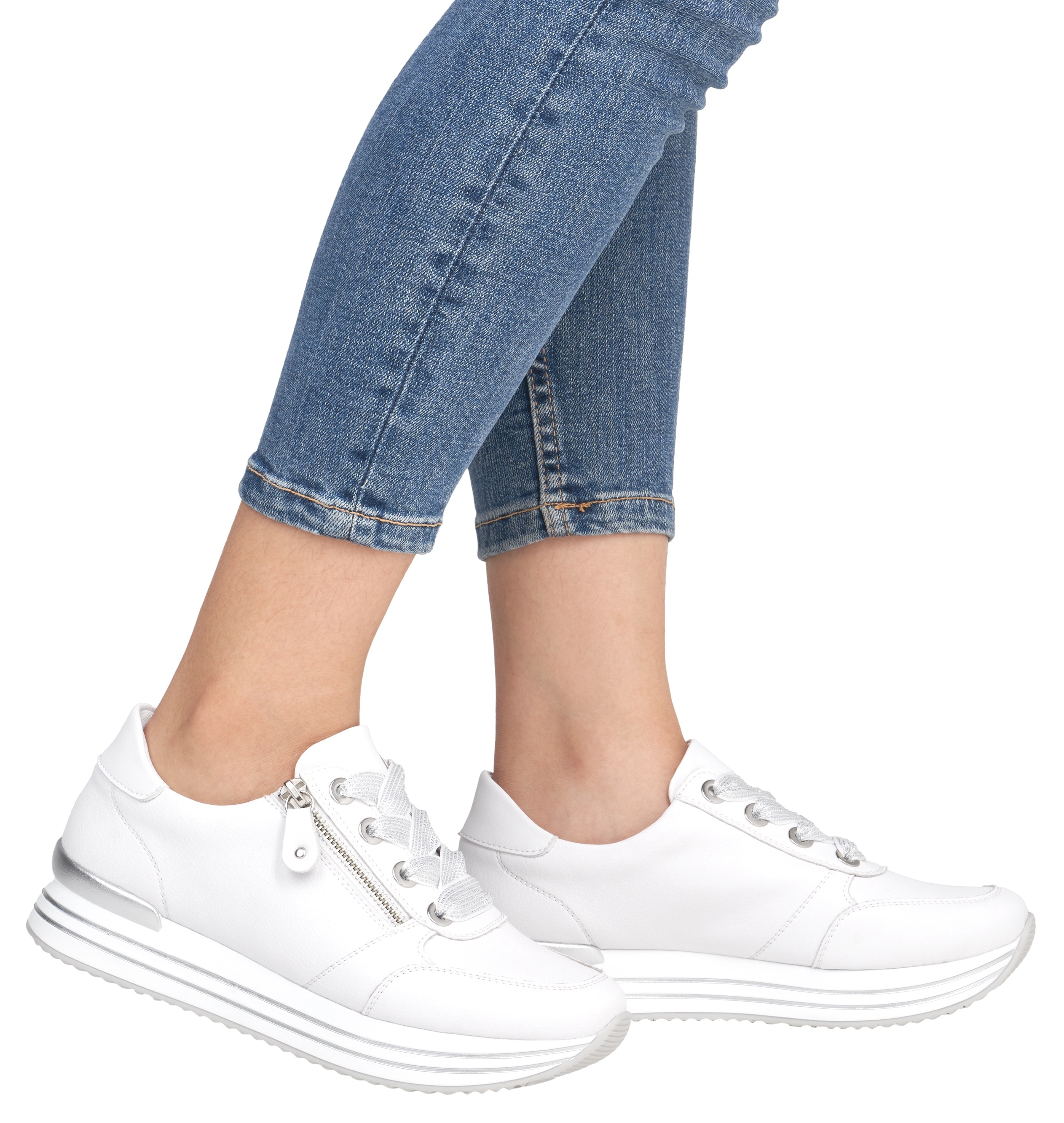 Thumbnail - Remonte Plateausneaker, Freizeitschuh, Halbschuh, Schnürschuh mit gepolstertem Schaftrand