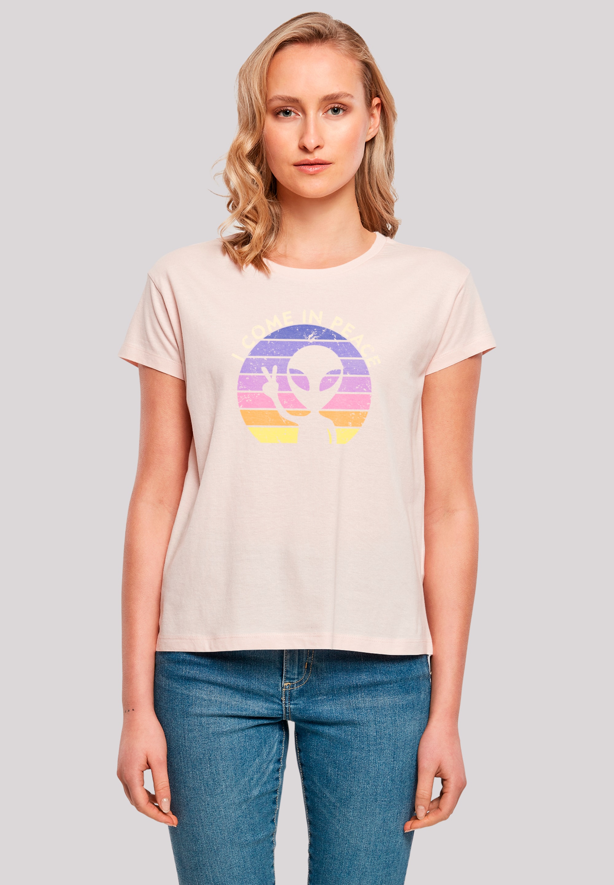 F4NT4STIC T-Shirt "Alien Peace Sunset", Premium Qualität günstig online kaufen