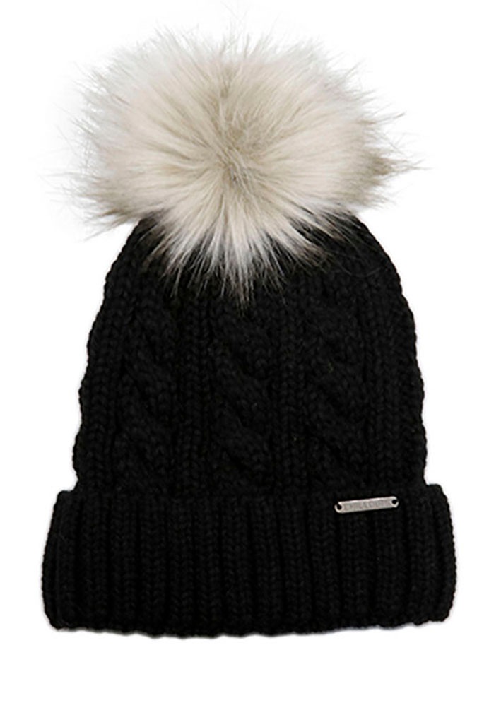 chillouts Bommelmütze "Joan Hat", Mit Fake-Fur Pom Pom, Zopfmuster günstig online kaufen