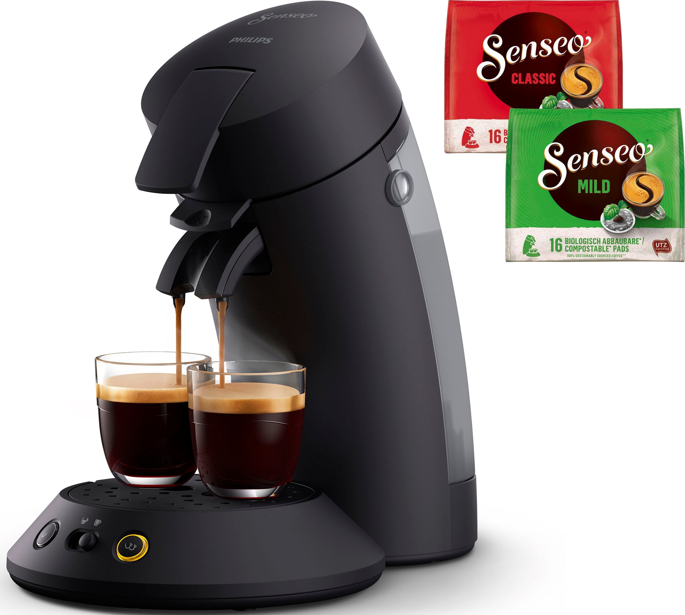 Philips Senseo Kaffeepadmaschine »Original Plus ECO CSA210/22, mit zwei Kaffee-Einstellungen«, aus 80% rec. Plastik, inkl. Gratis-Zugabe (Wert 5 € UVP)