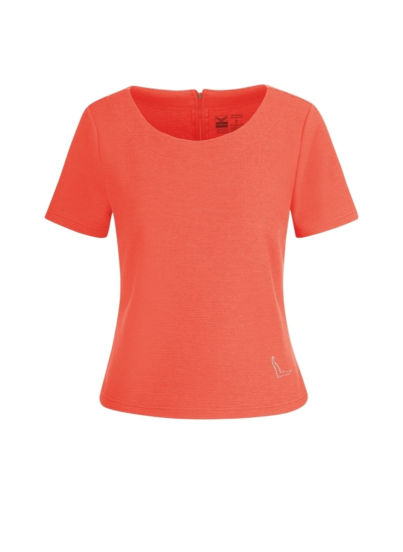 Trigema Sweatshirt »TRIGEMA Shirt mit kurzen Ärmeln mit Kristallsteinen«