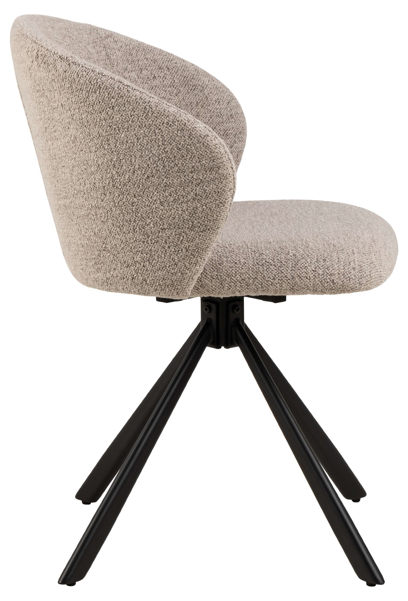 ACTONA GROUP Esszimmerstuhl »Pippa Armlehnstuhl, Drehstuhl,«, Luxus-Microfaser, beiger Stoff, schwarze Stahlbeine, Nähte, Drehbar, 2er-Set.