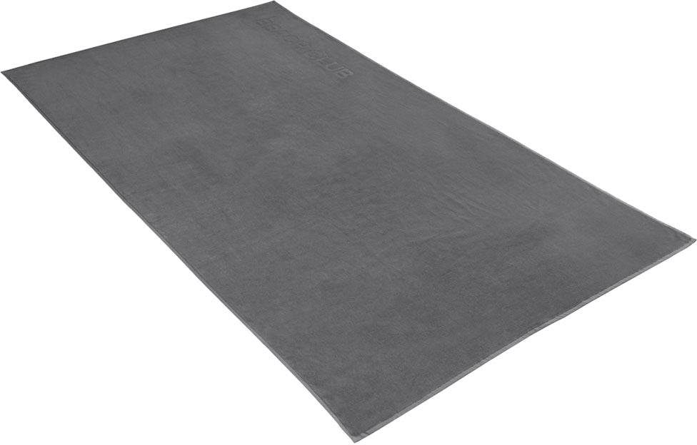 Strandtuch VOSSEN, B:100cm L:180cm, grau, Frotteevelours, Obermaterial: 100% Baumwolle, Handtücher, "Beach Club", Badetuch, Uni Farben, mit Schriftzug