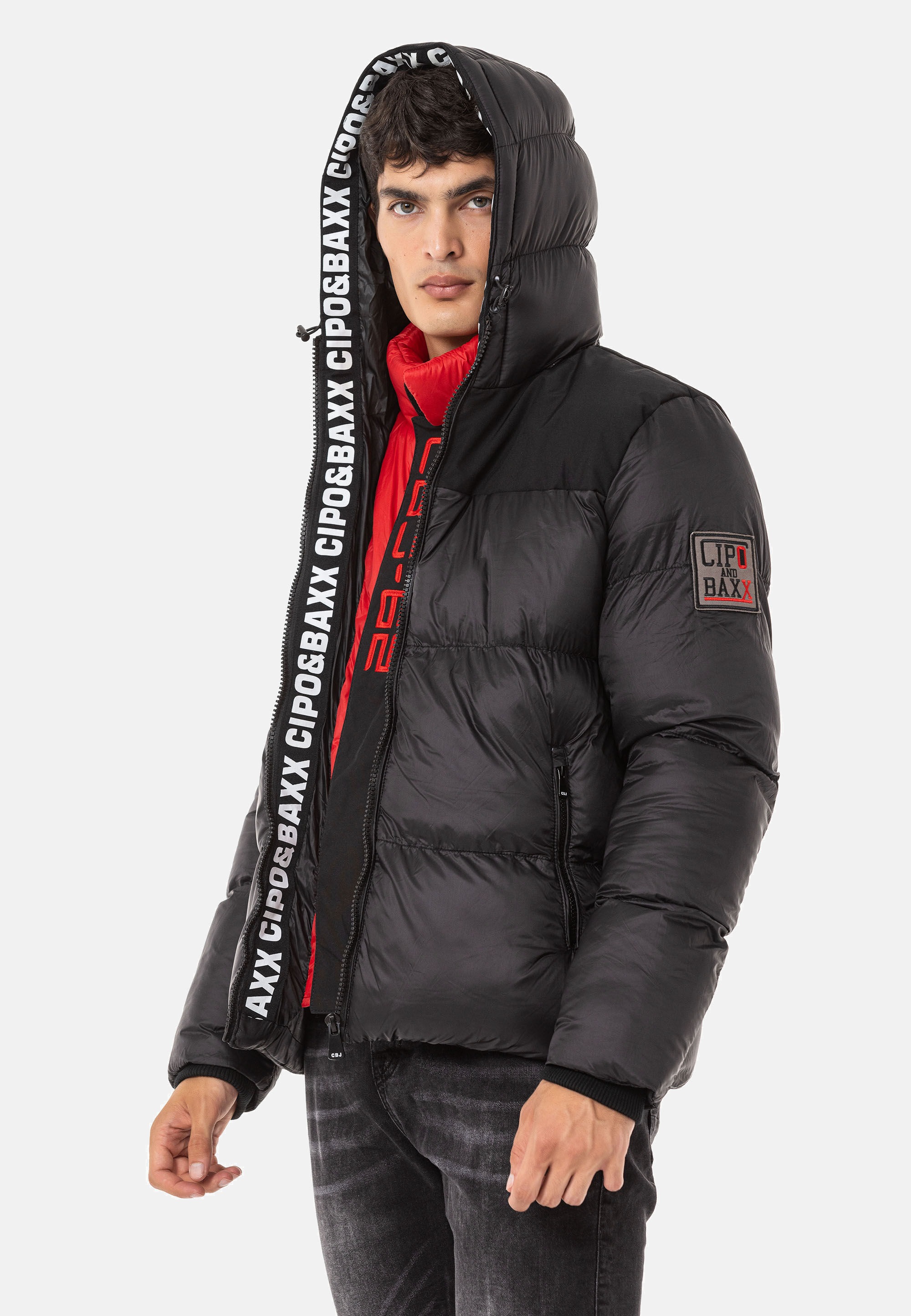 Cipo & Baxx Winterjacke »Jacke«, mit Kapuze, im Kontrast-Look