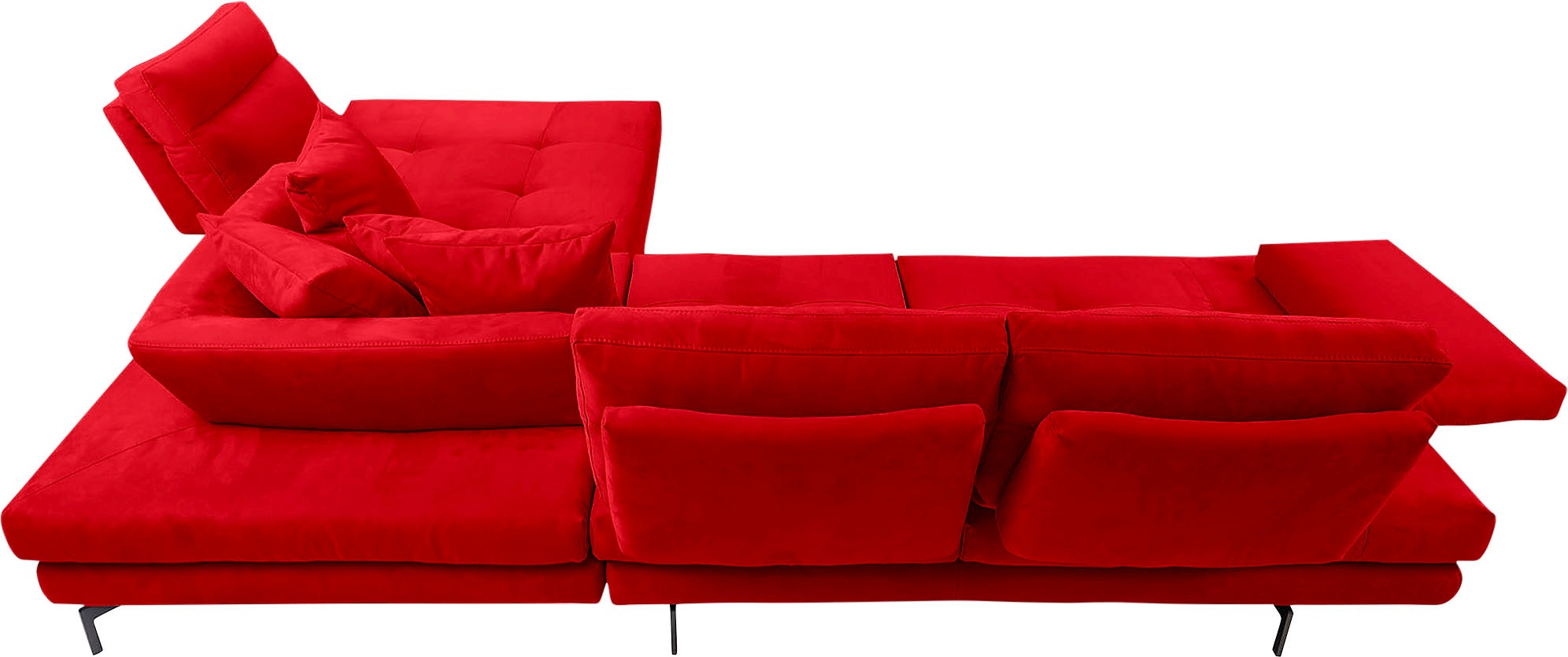 CALIA ITALIA Ecksofa »Toby Wing, Komfortsofa mit Sitzkomfort der Extraklasse, L-Form«, Sitztiefenverstellung, wahlw. mit Kissen-Set,Füße schwarz matt