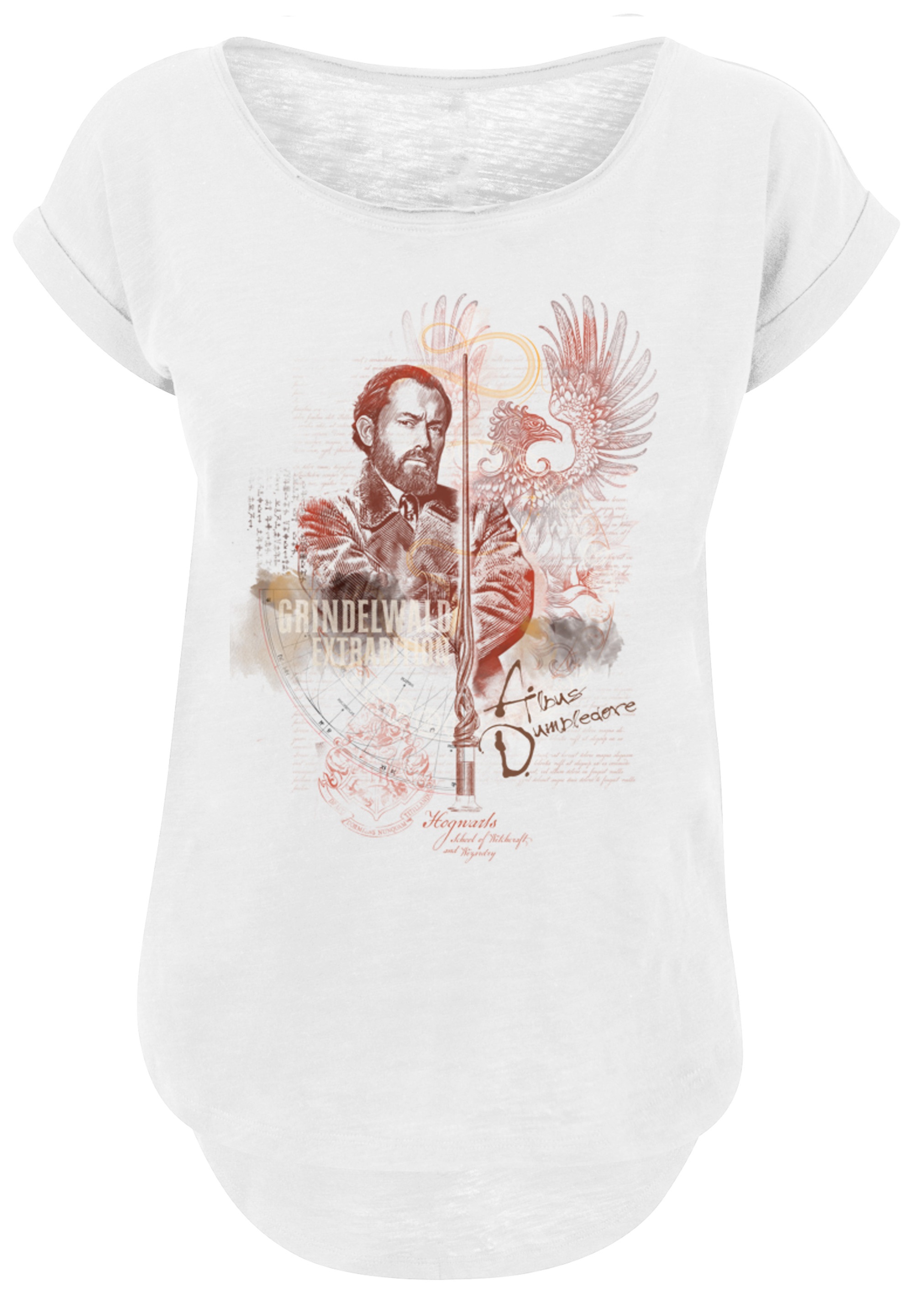 F4NT4STIC T-Shirt »Phantastische Tierwesen 2 Albus Dumbledore«, Damen,Premium Merch,Lang,Longshirt,Bedruckt