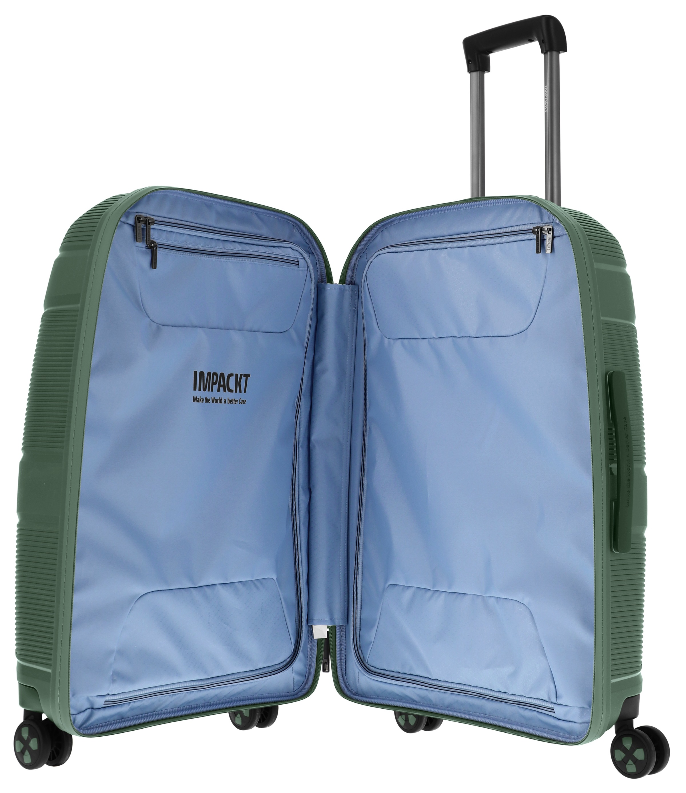 IMPACKT Hartschalen-Trolley »IP1, verschiedene Größen und Farben«, 4 Rollen, Hartschalen-Koffer vegan Koffer Reisegepäck USB-Port TSA Zahlenschloss