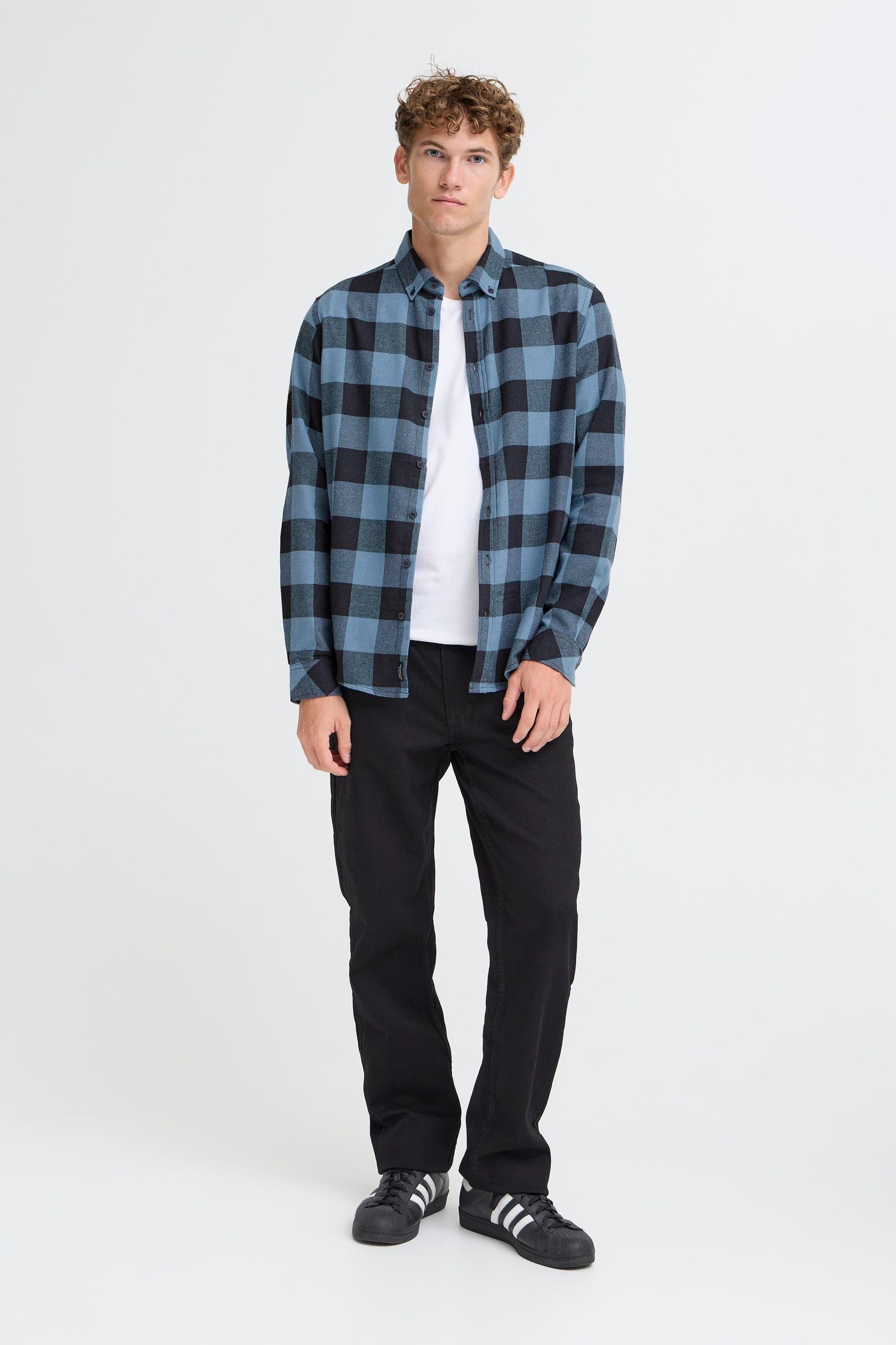 BLEND BHOrma Flanellhemd Herren Blau Gr. L 2