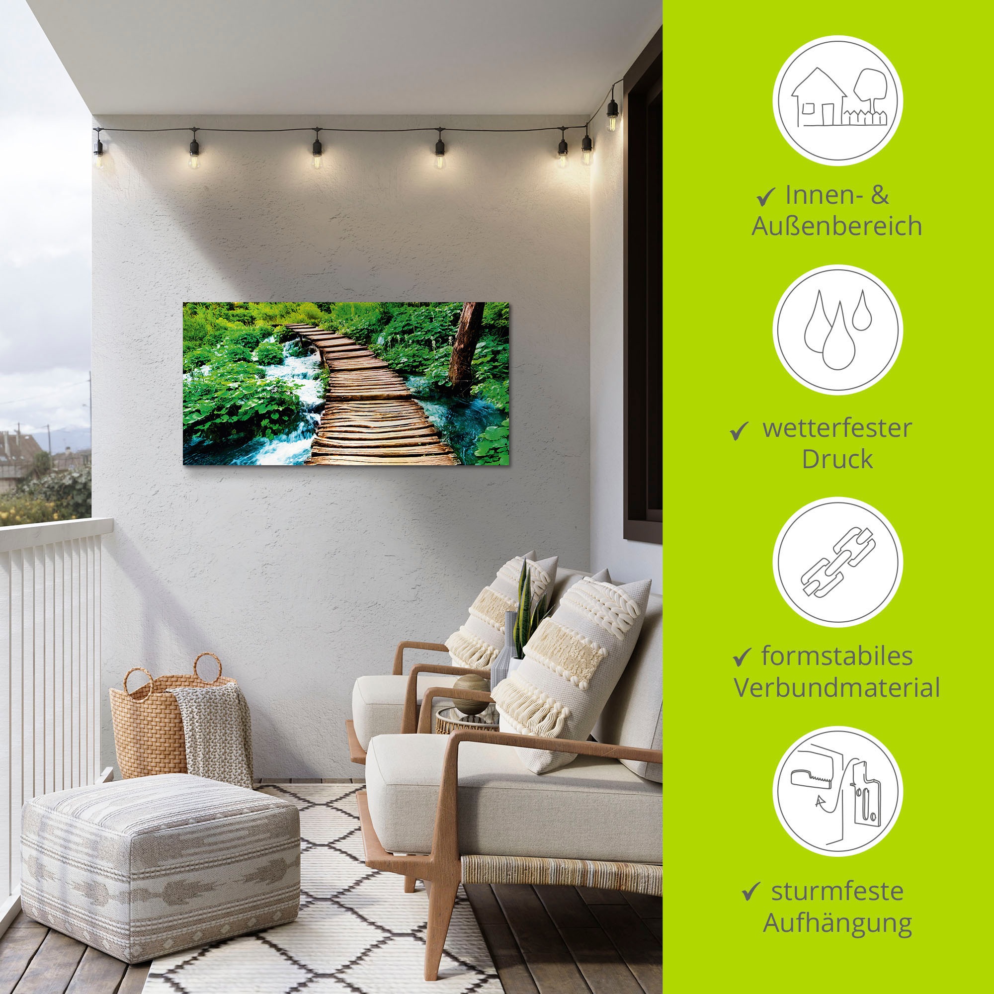Artland Wandbild »Strandpromenade«, Gewässer, (1 St.), als Alubild, Outdoorbild, Leinwandbild, Wandaufkleber, versch. Größen