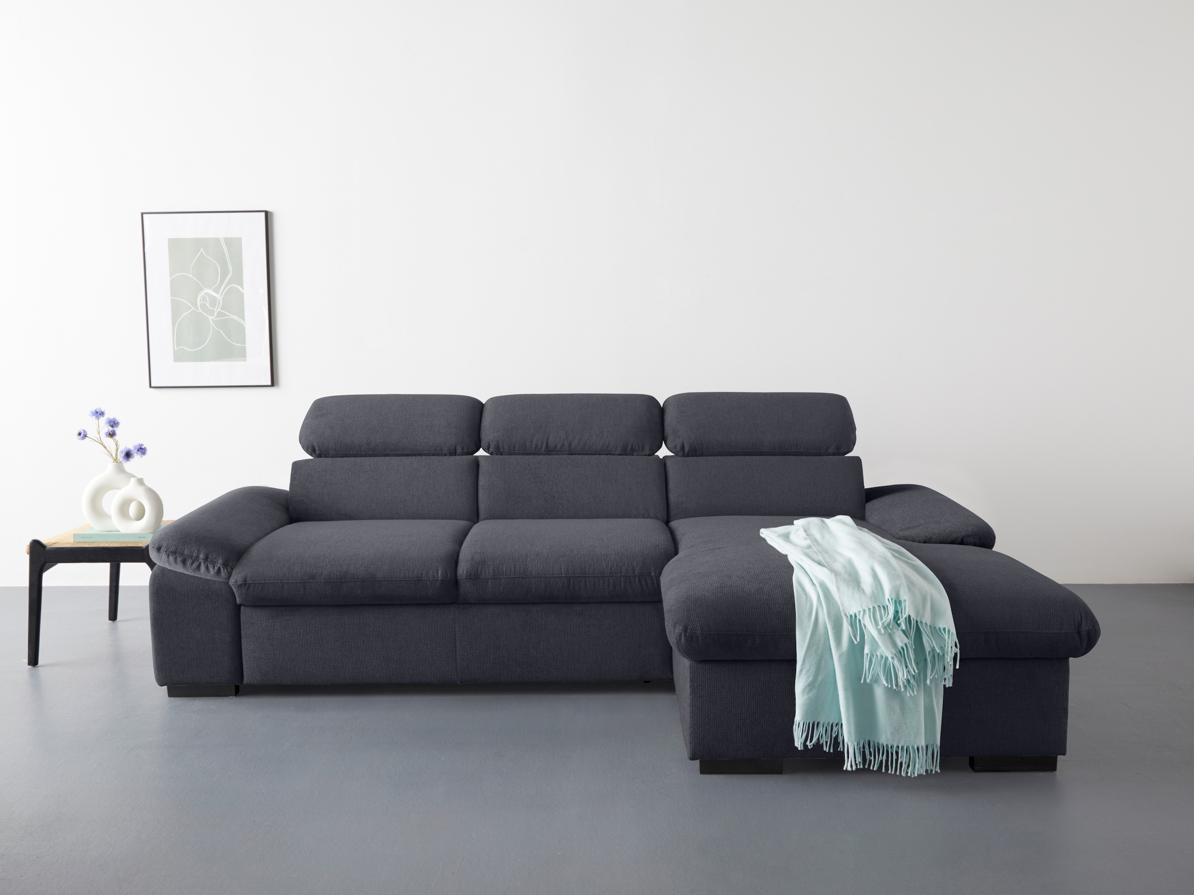 COTTA Ecksofa "Lola L-Form mit Kopfteilfunktion & Hocker", (Set, mit Hocker günstig online kaufen
