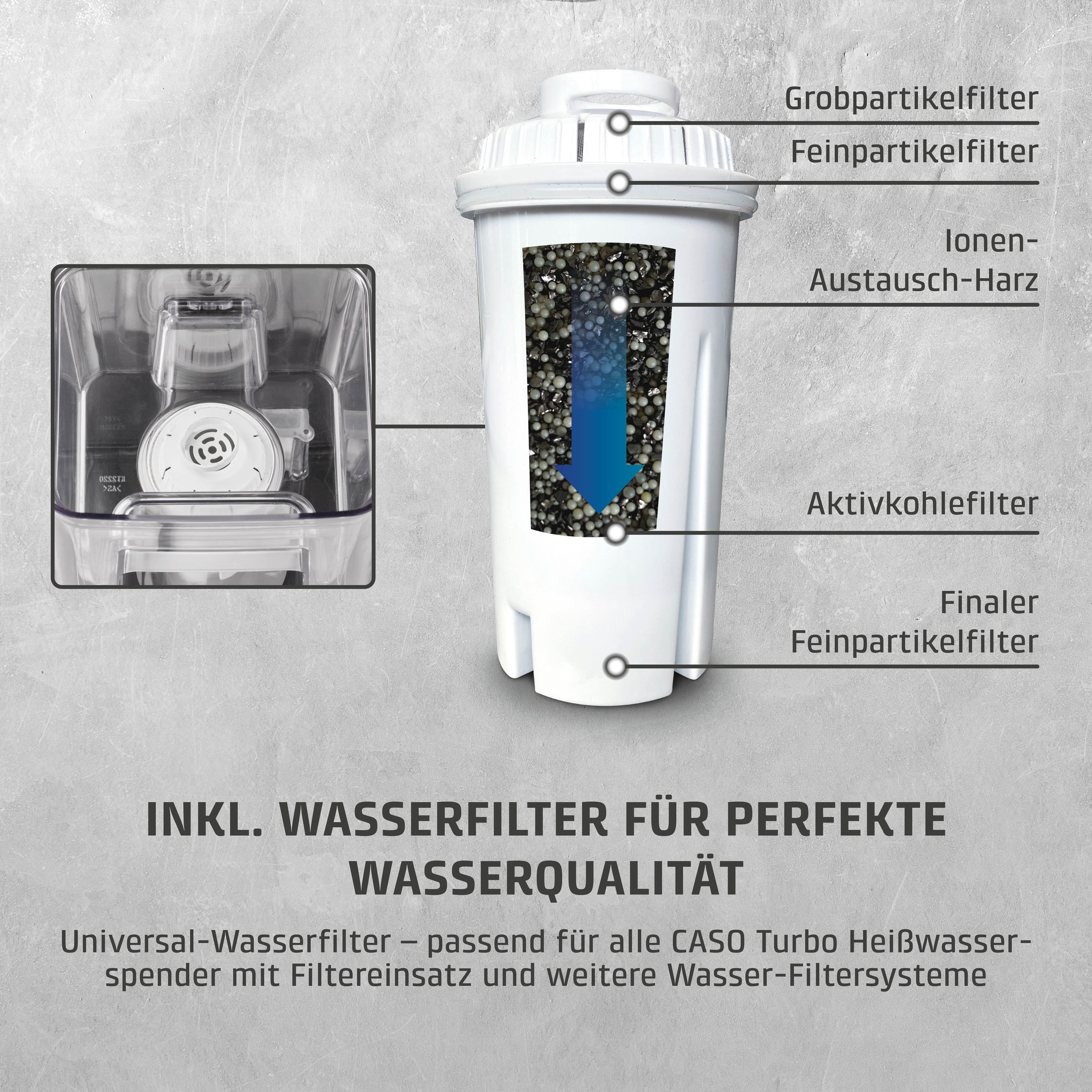 Caso Heißwasserspender »1985 HW 610« 2,5 l 2600 W inkl. Wasserfilter, mit Trockenlauf- und Überhitzungsschutz