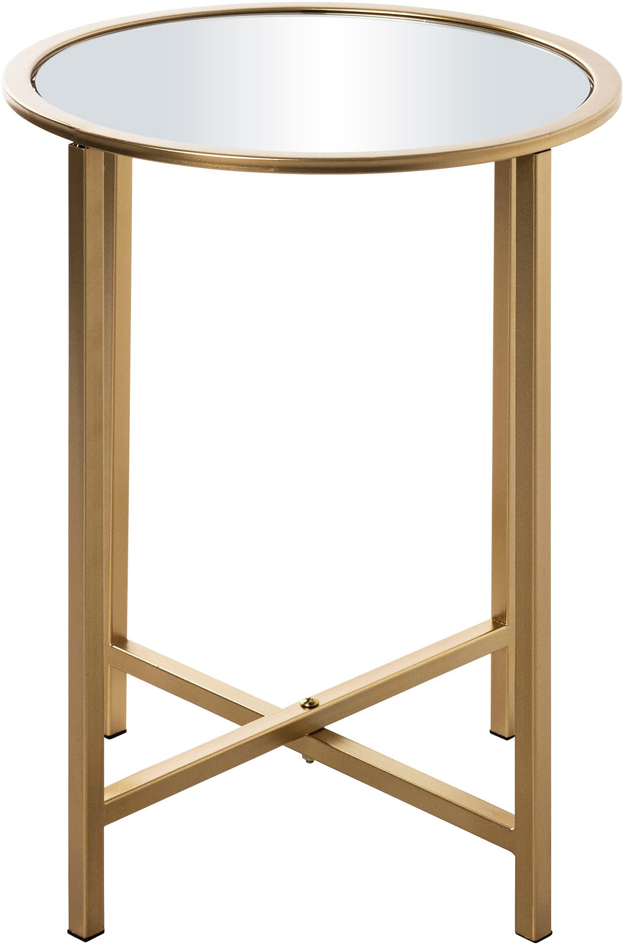 HAKU Beistelltisch "Sofatisch, Wohnzimmertisch" 1 Stk. tlg. rund - aus Metall Gold - Ø/H 39/53 cm
