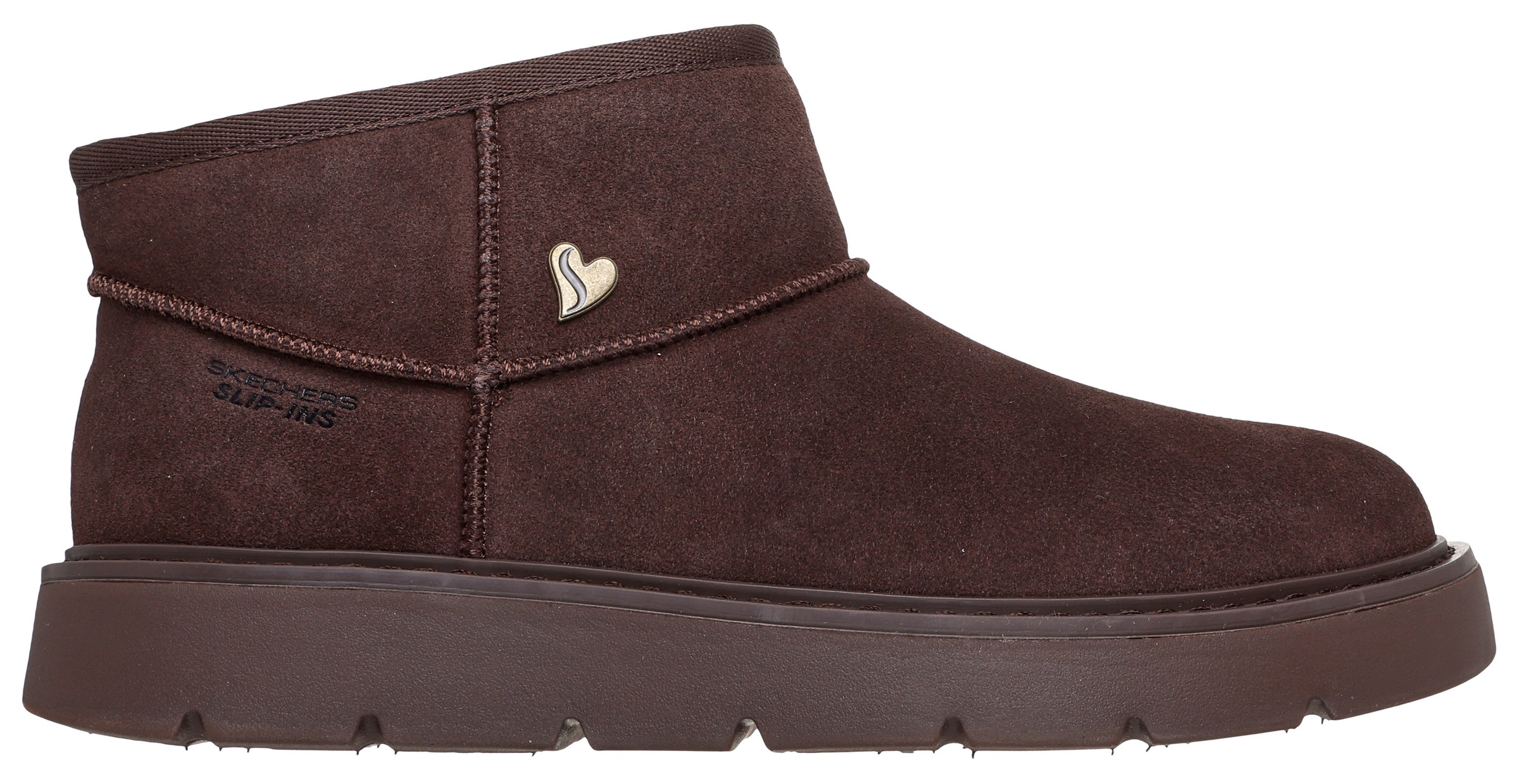 Winterboots SKECHERS "KEEPSAKES COZY-COZY MINI", Damen, Gr. 36, dunkelbraun, Veloursleder, Schuhe Winterboots, Snowboots, Schlupfstiefel mit Plateausohle 3