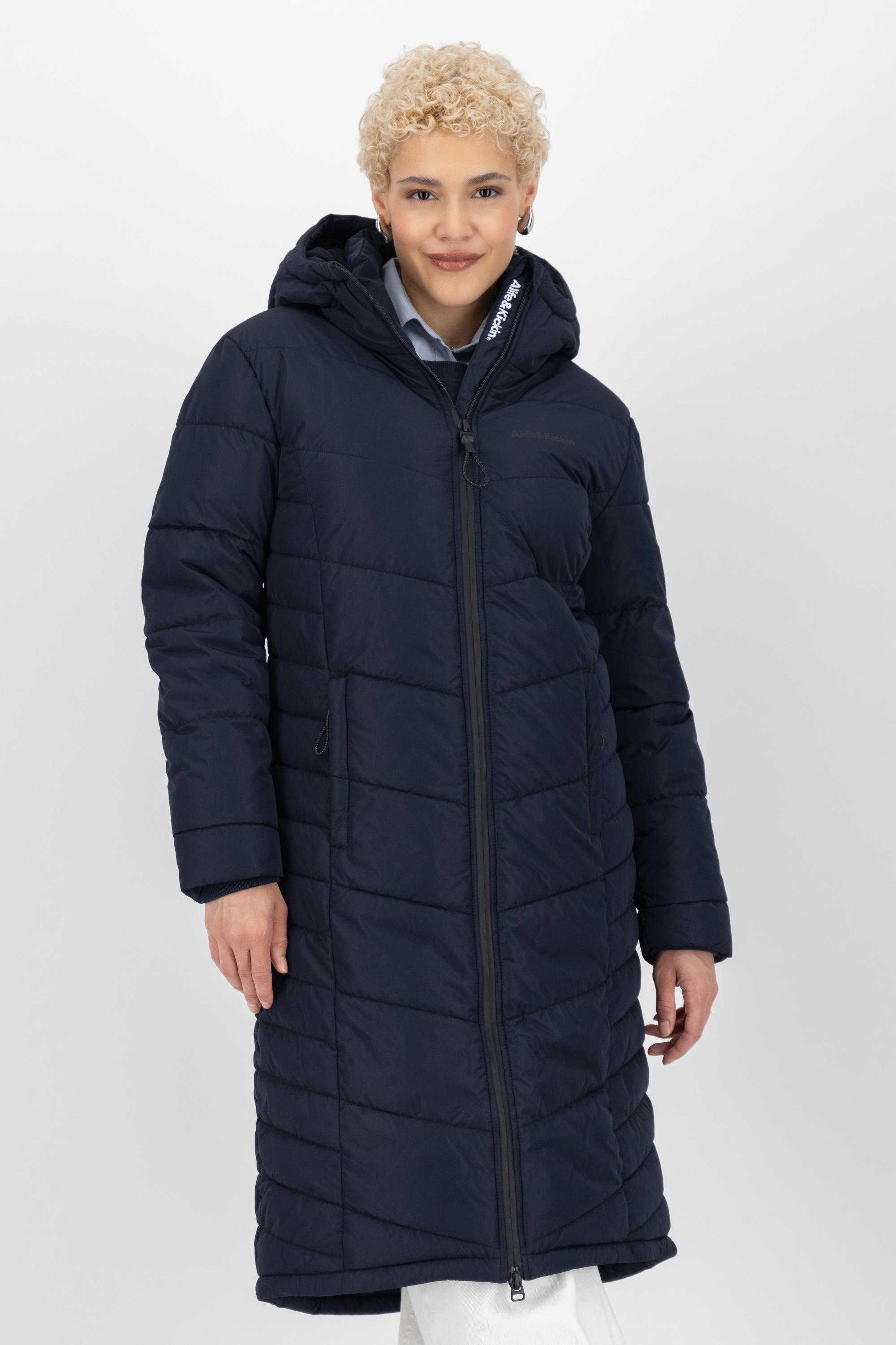 Alife & Kickin Winterjacke »Damen VedaAK A Parka«, Leichter gefütterter Mantel mit weichem Teddyfell Innenfutter