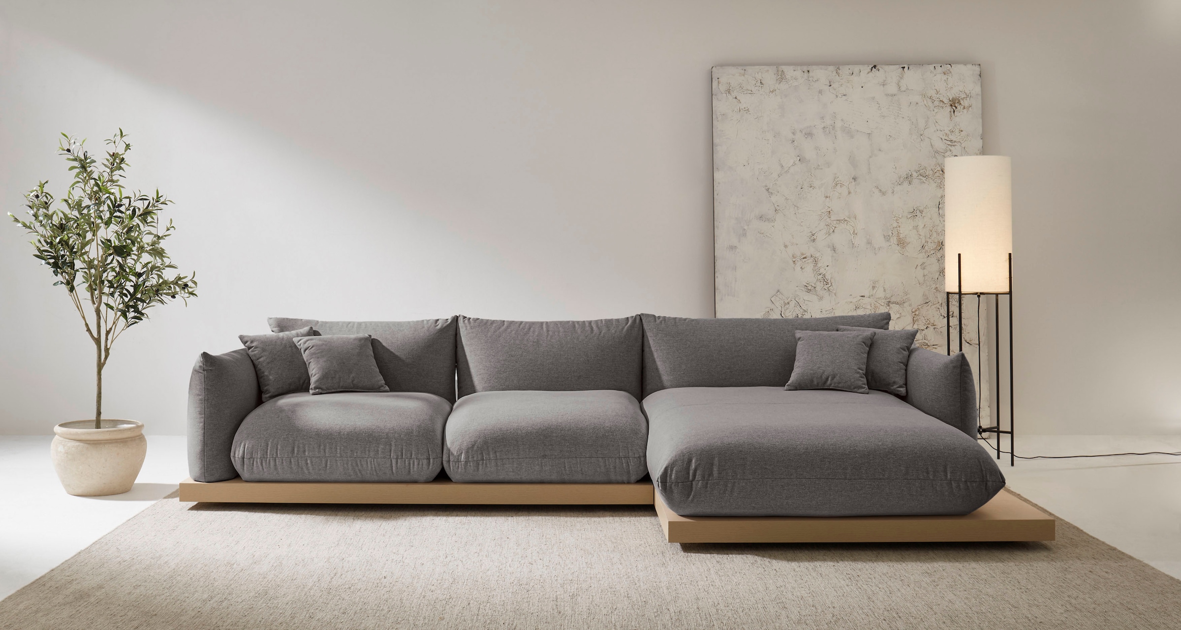 OTTO home Ecksofa "Kalix, Polsterecke mit kräftigem Holz-Plateau, moderne C günstig online kaufen