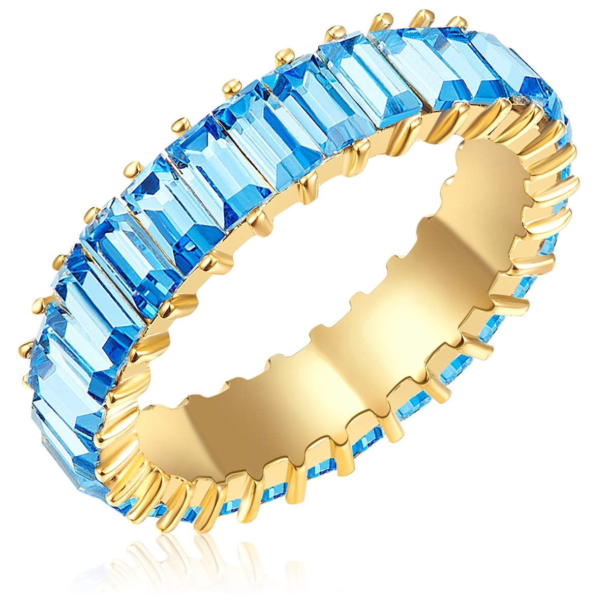 Yokoamii Fingerring »Y88« Ring gelbgold Kristall blau