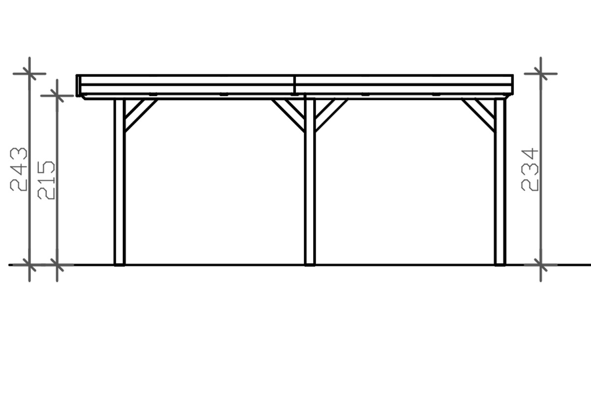 Skanholz Einzelcarport »Grunewald«, Leimholz-Nordisches Fichtenholz, hellbraun, mit Aluminiumdach