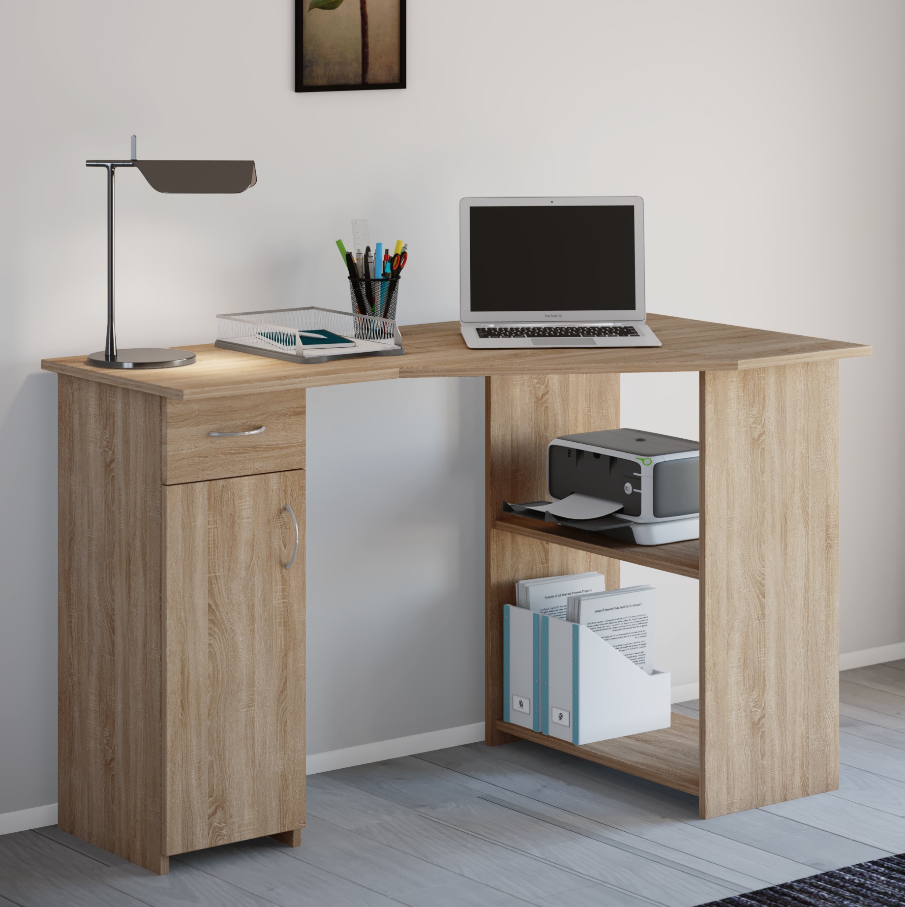VCM Schreibtisch »Holz Eckschreibtisch Schreibtisch Bürotisch Linzia«