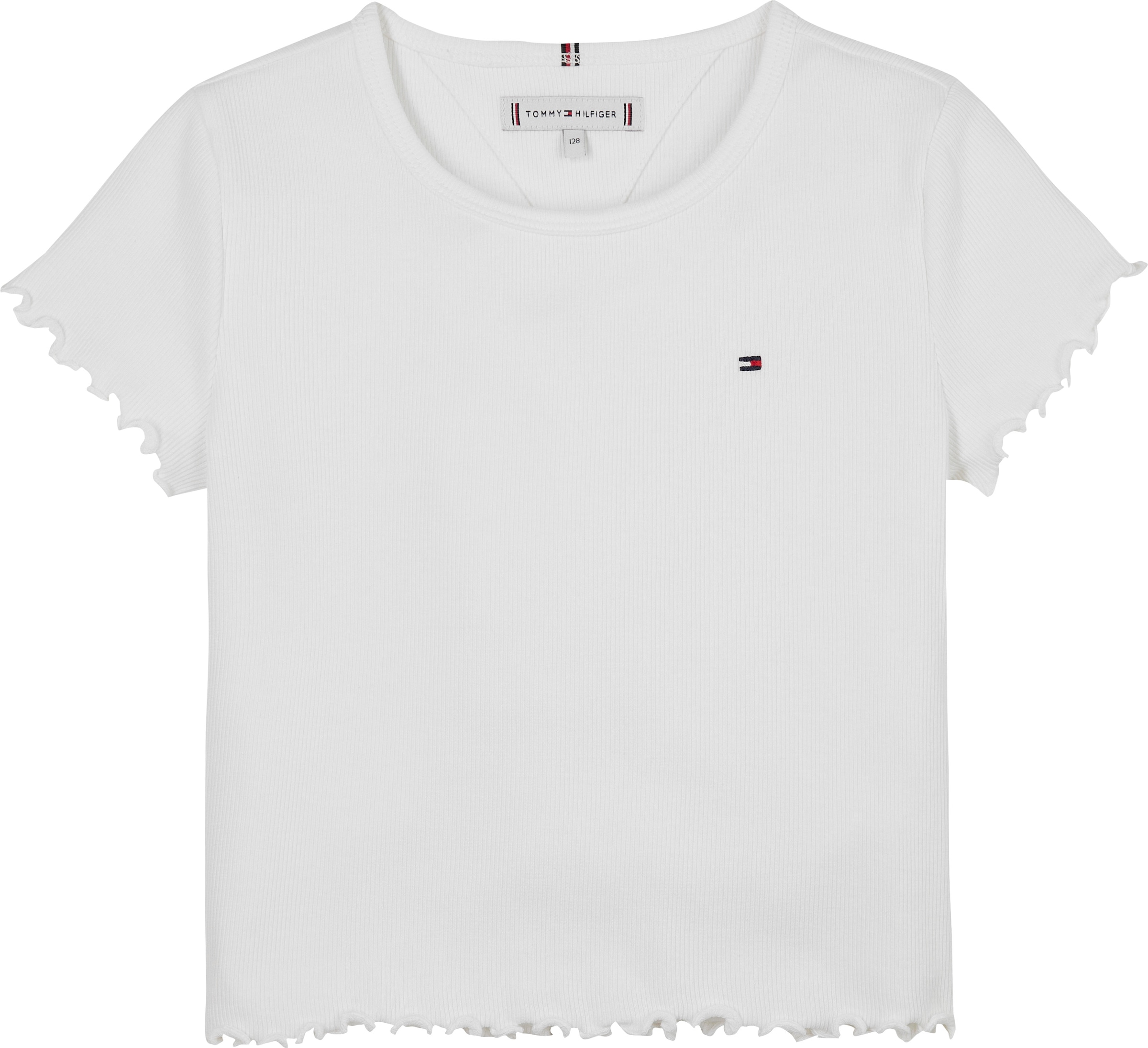 Tommy Hilfiger T-Shirt »ESSENTIAL RIB TOP SS«, mit Logostickerei