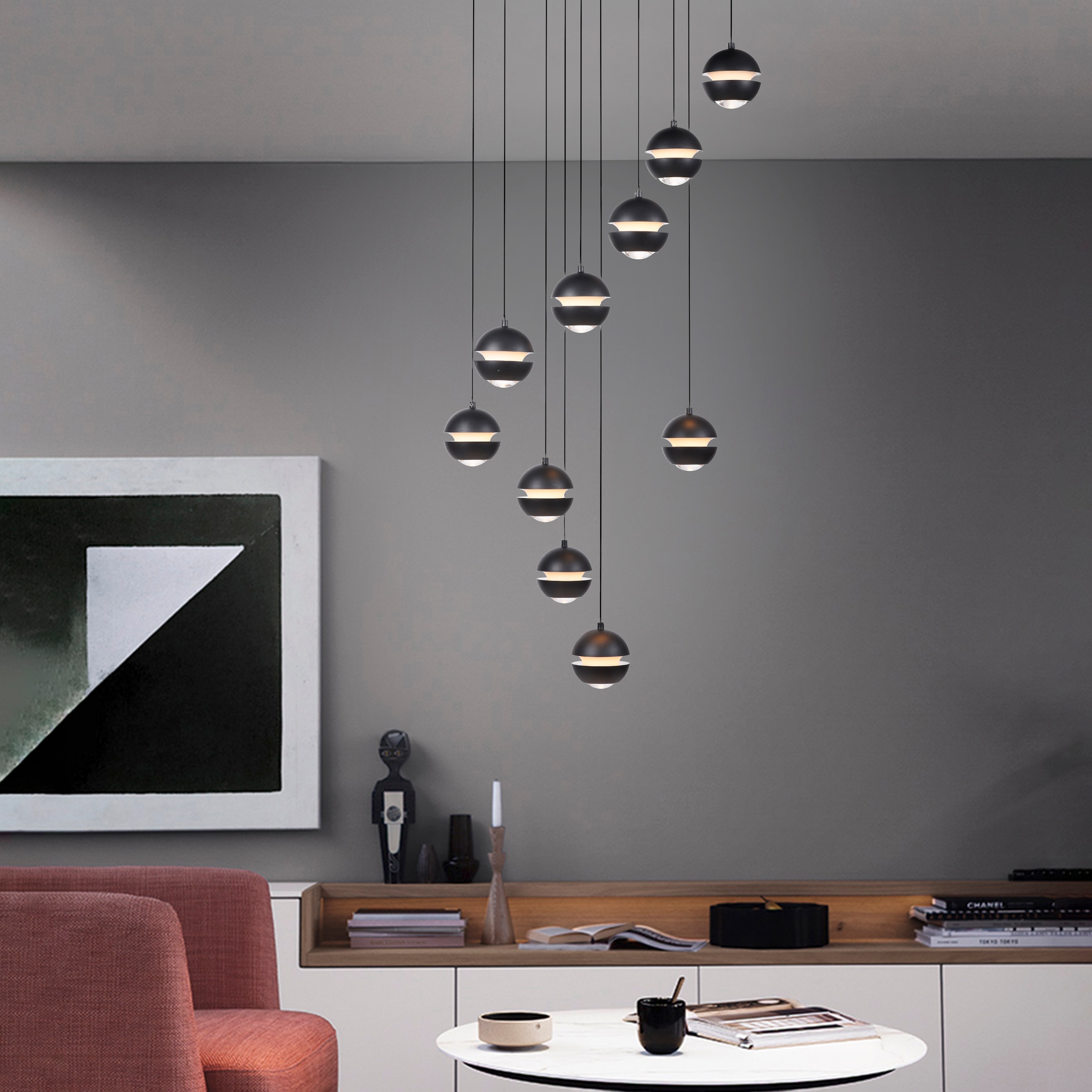 SCHÖNER WOHNEN-Kollektion LED Pendelleuchte »LINI« LED-Board 1 Stk. Warmweiß SCHÖNER WOHNEN Kollektion, 3-Stufen Dimmer, Comfort-Lift