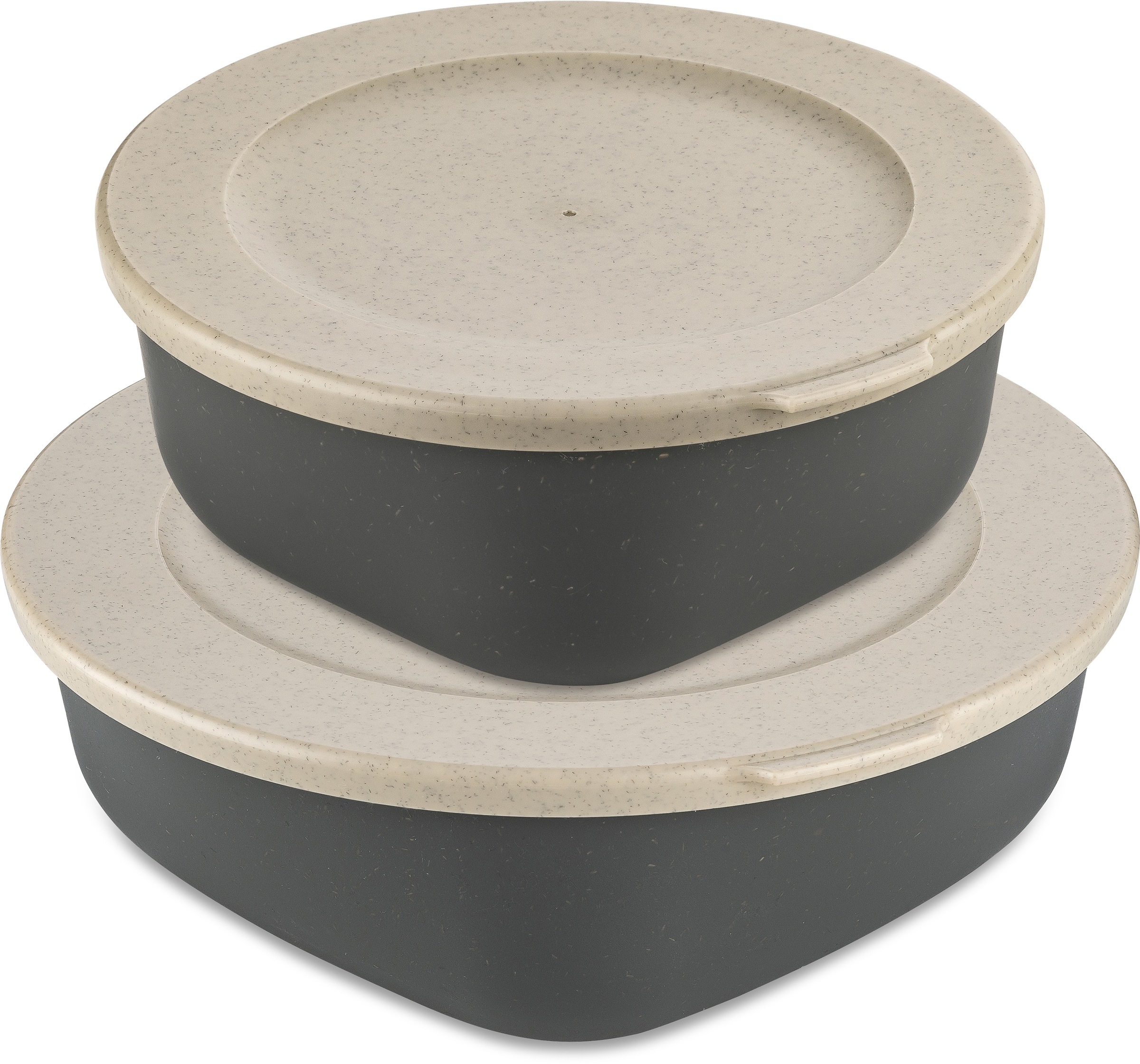 KOZIOL Frischhaltedose "CONNECT BOX SET KOPENHAGEN", B:21cm H:7cm, grau, Lebensmittelaufbewahrungsbehälter,