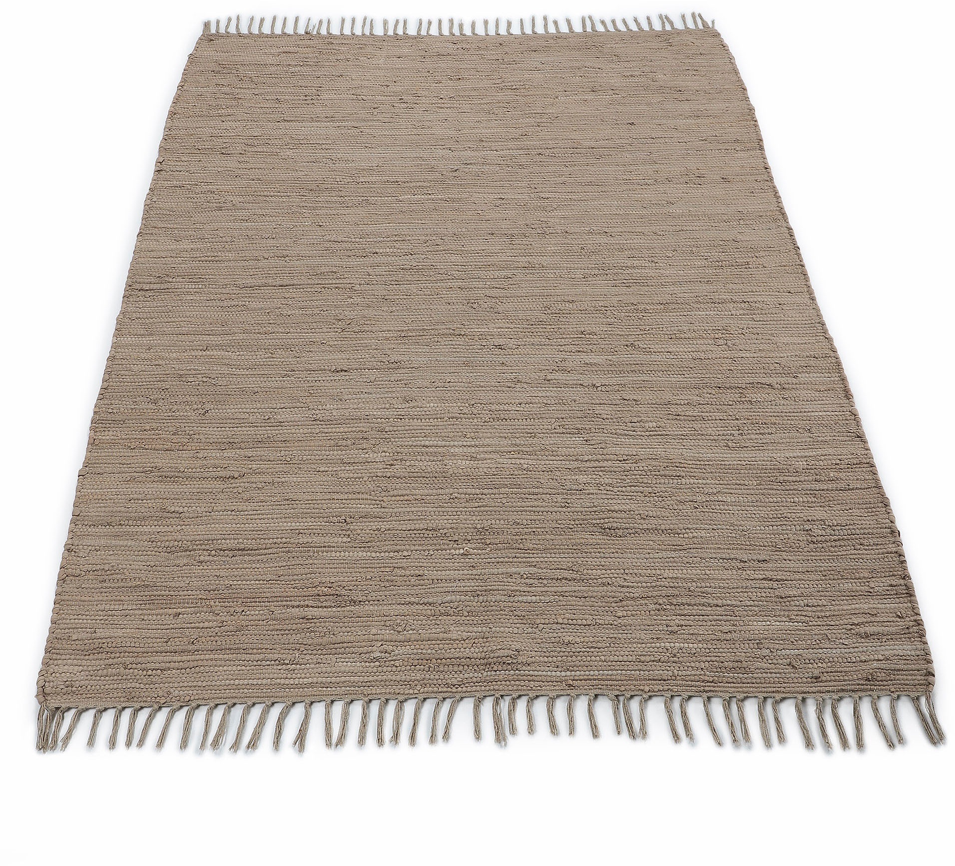 OTTO home Teppich "Handweb Uni, Wendeteppich" rechteckig 5 mm Höhe Fleckerl günstig online kaufen