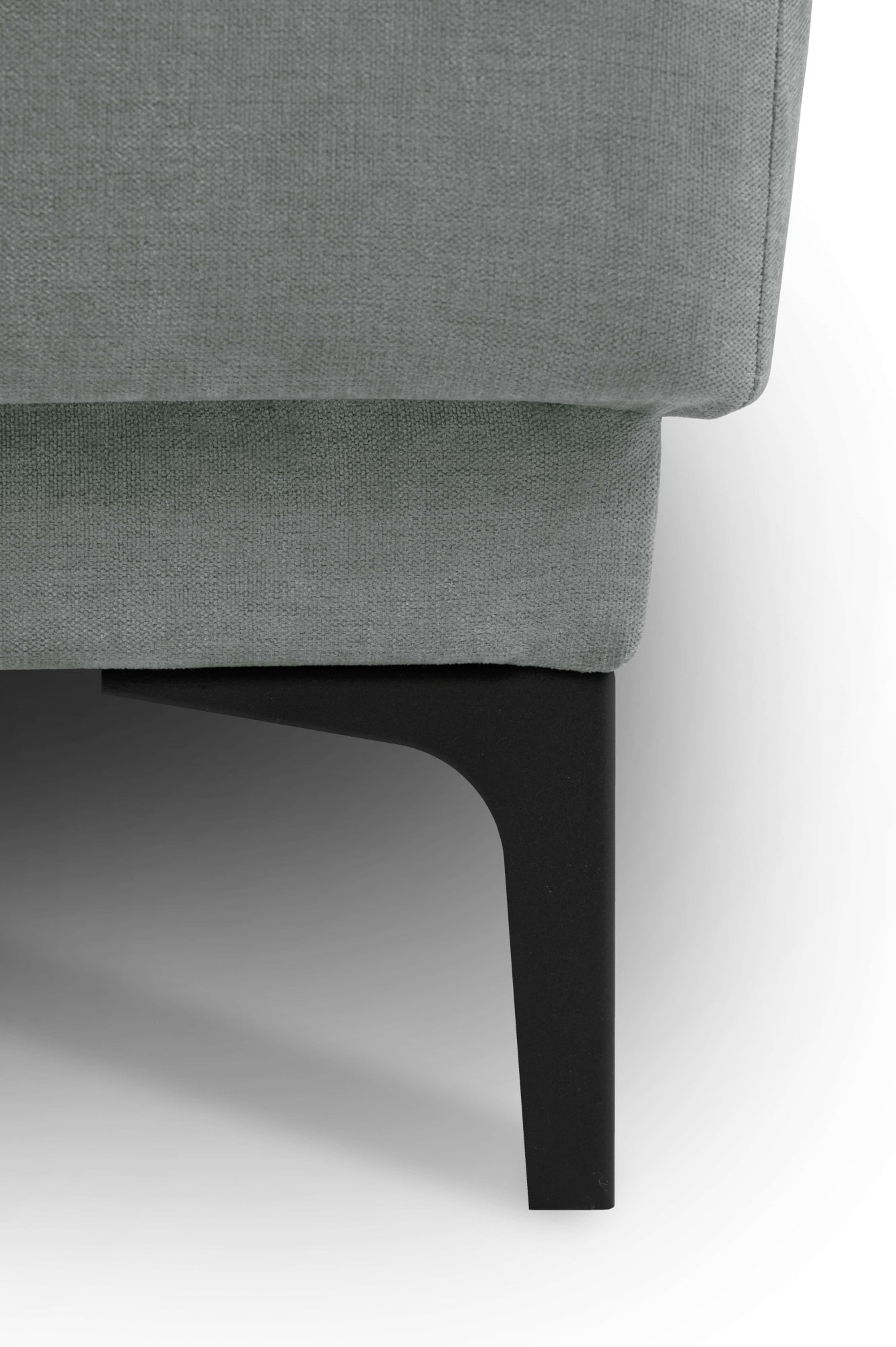 Places of Style Wohnlandschaft »XXL Sofa Oland, Struktur, Flachgewebe, Luxus-Microfaser, Boucle«, U-Form, 342 cm, Wellenunterfederung, Skandi-Design, Metallfüße