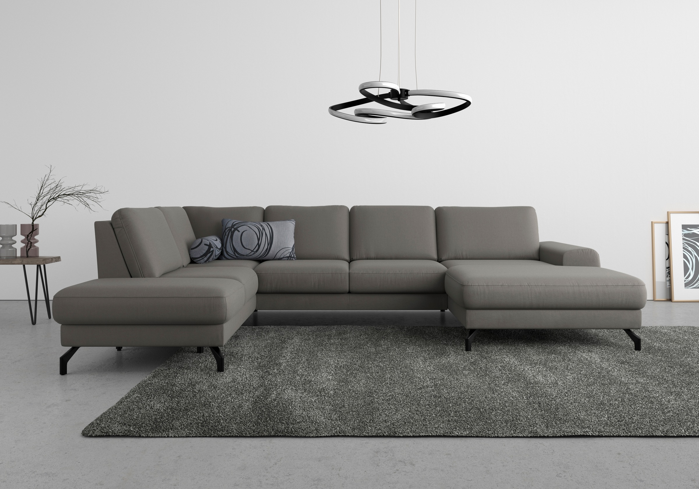 sit&more Wohnlandschaft »Cinturo U-Form«, inklusive Sitztiefenverstellung und Federkern, Sitzhöhe 45 cm