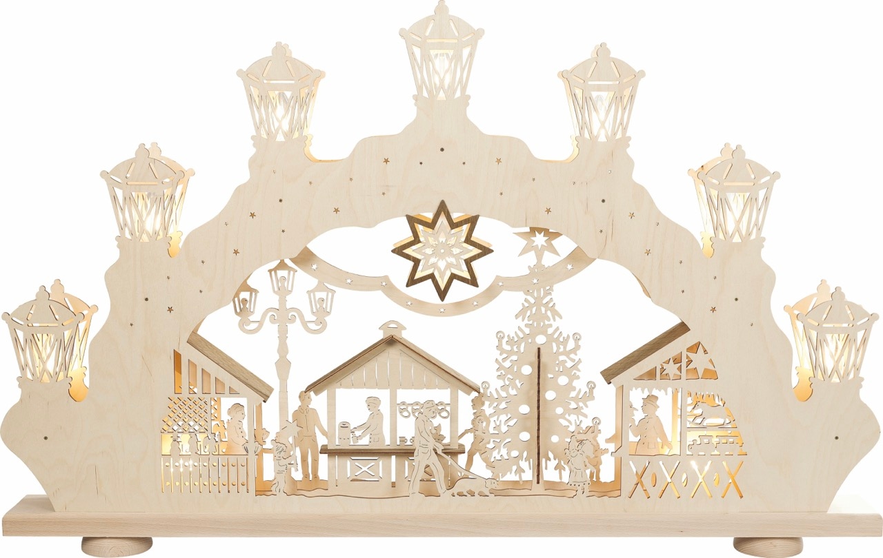 SAICO Original LED Schwibbogen "XXL-3D-Lichterbogen, Weihnachtsmarkt" LED-B günstig online kaufen