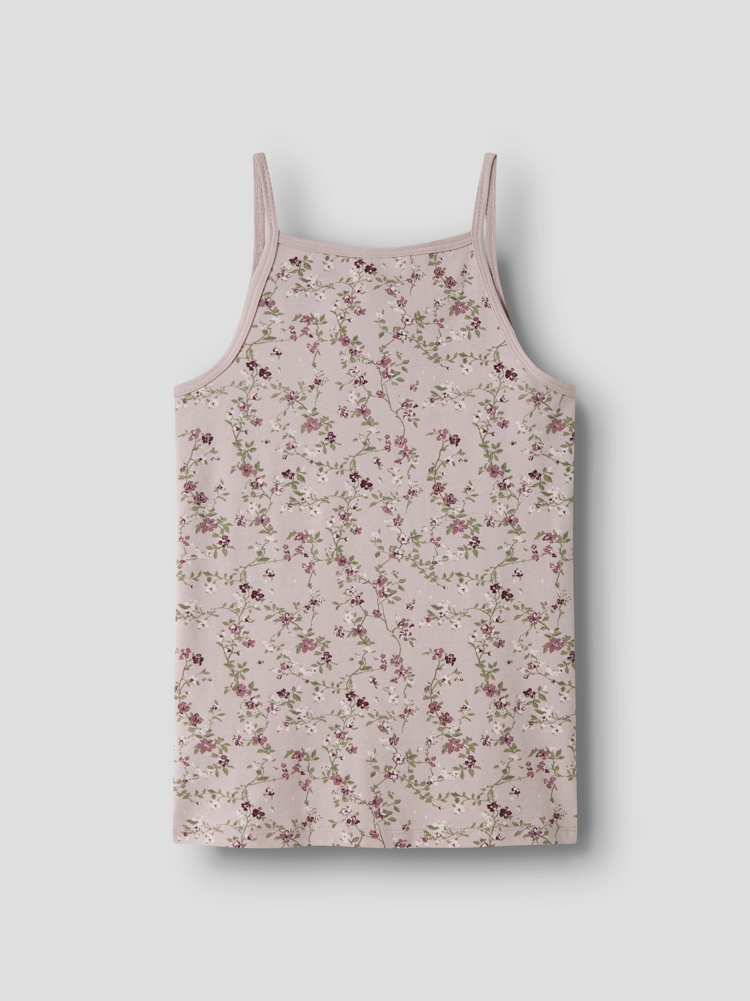 Name It Unterhemd »NKFSTRAP TOP 2P VIOLETFLOWER NOOS« Packung, 2 Stk. Baumwollmischung, uni und bedruckt im Set