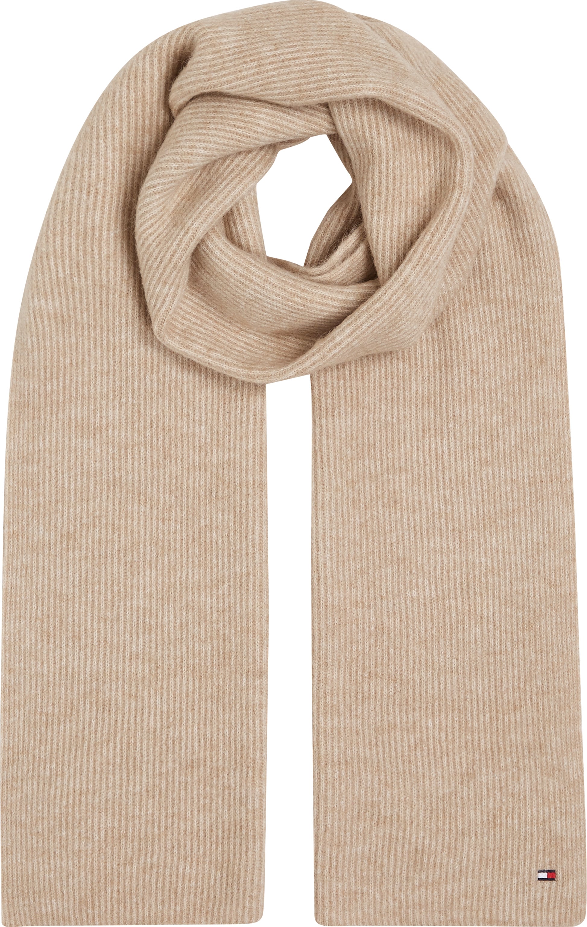 Tommy Hilfiger Strickschal "ESSENTIAL FLAG FUZZY SCARF", mit Logostickerei