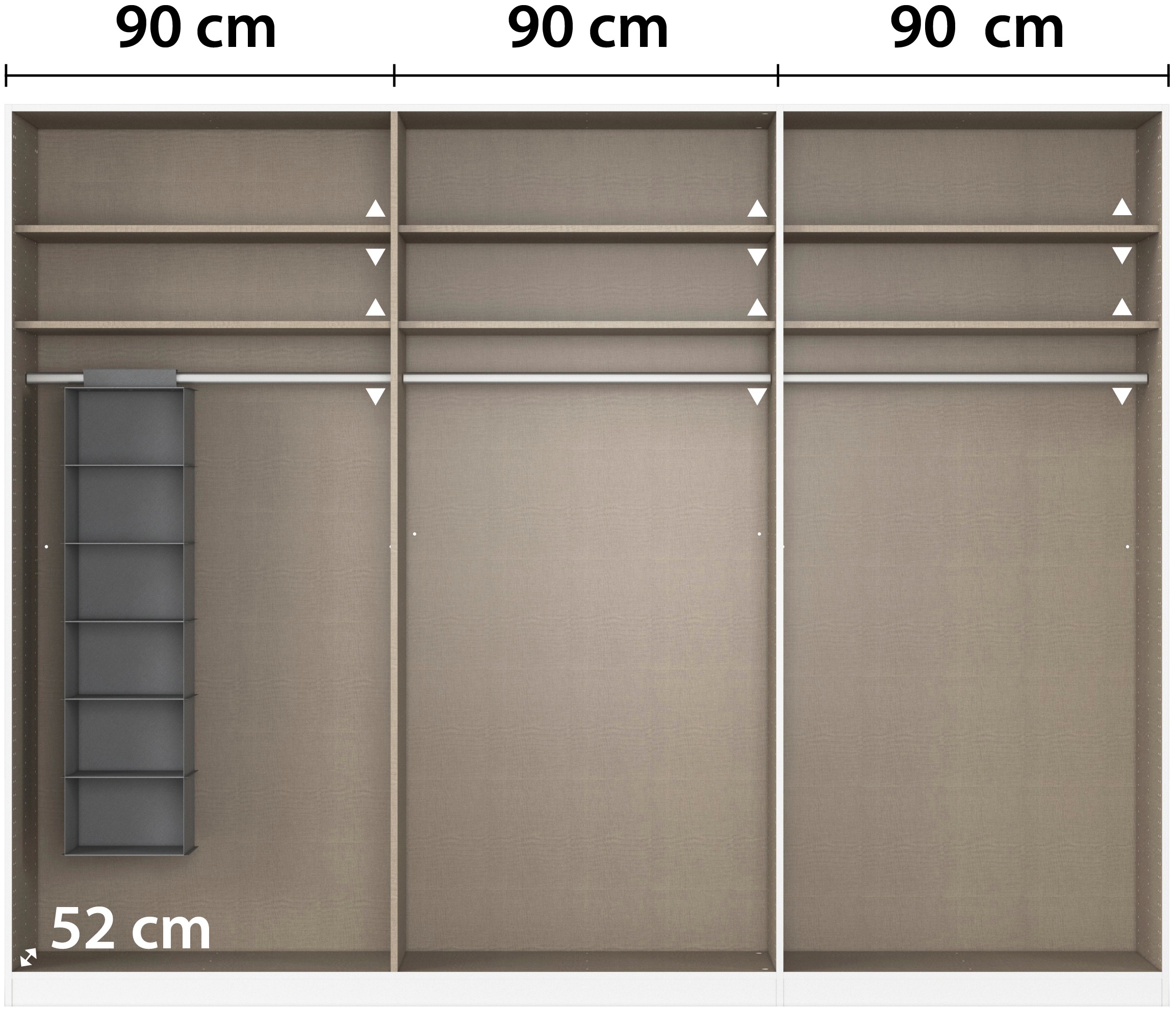 rauch Drehtürenschrank »Kleiderschrank Schrank Garderobe Garderobenschrank Stauraumwunder MODI«, inkl. Stoff-Organizer mit 6 Fächern optionaler Spiegel MADE IN GERMANY