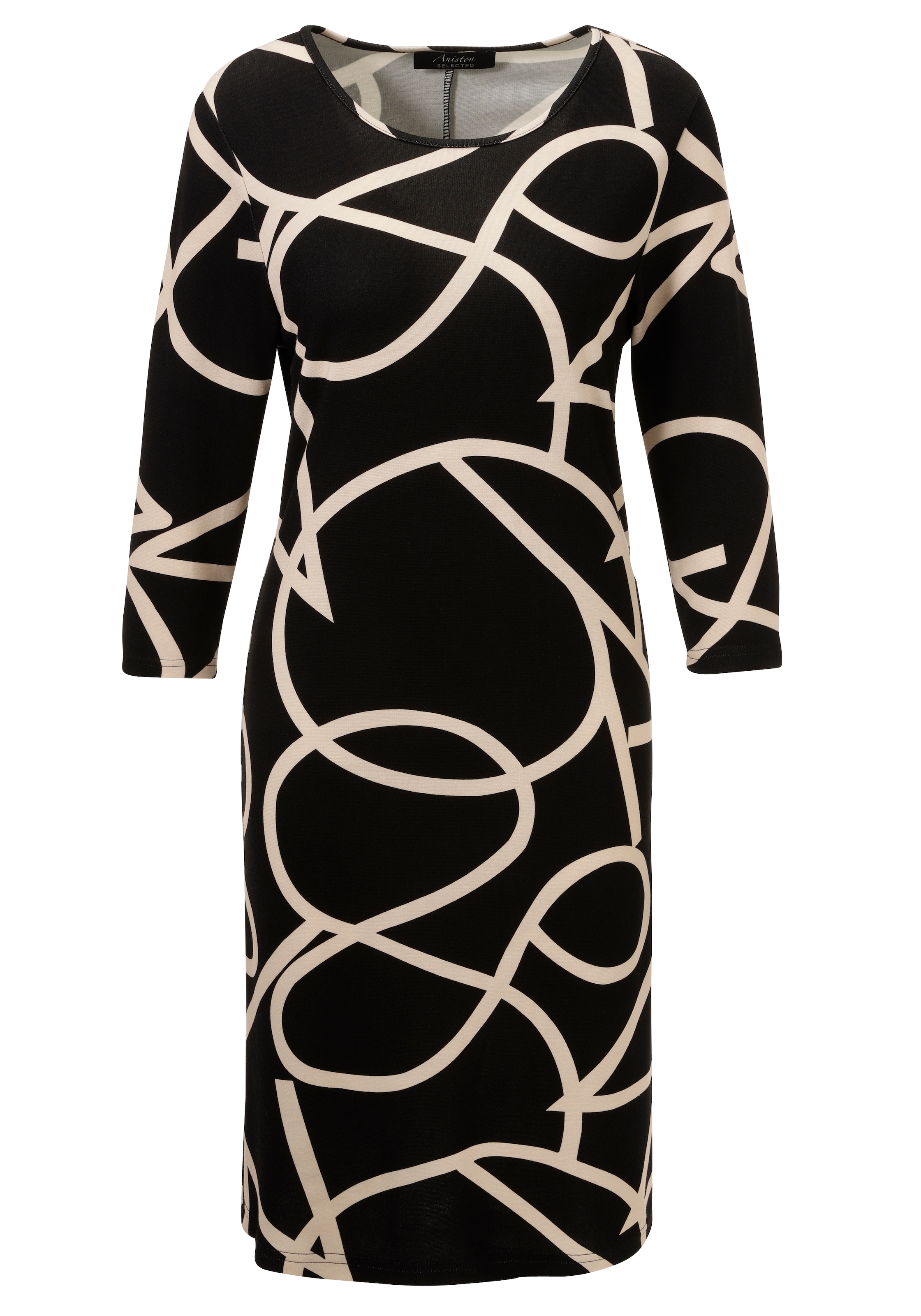 Aniston SELECTED Jerseykleid, mit stilvollem Allover-Muster - NEUE KOLLEKTION