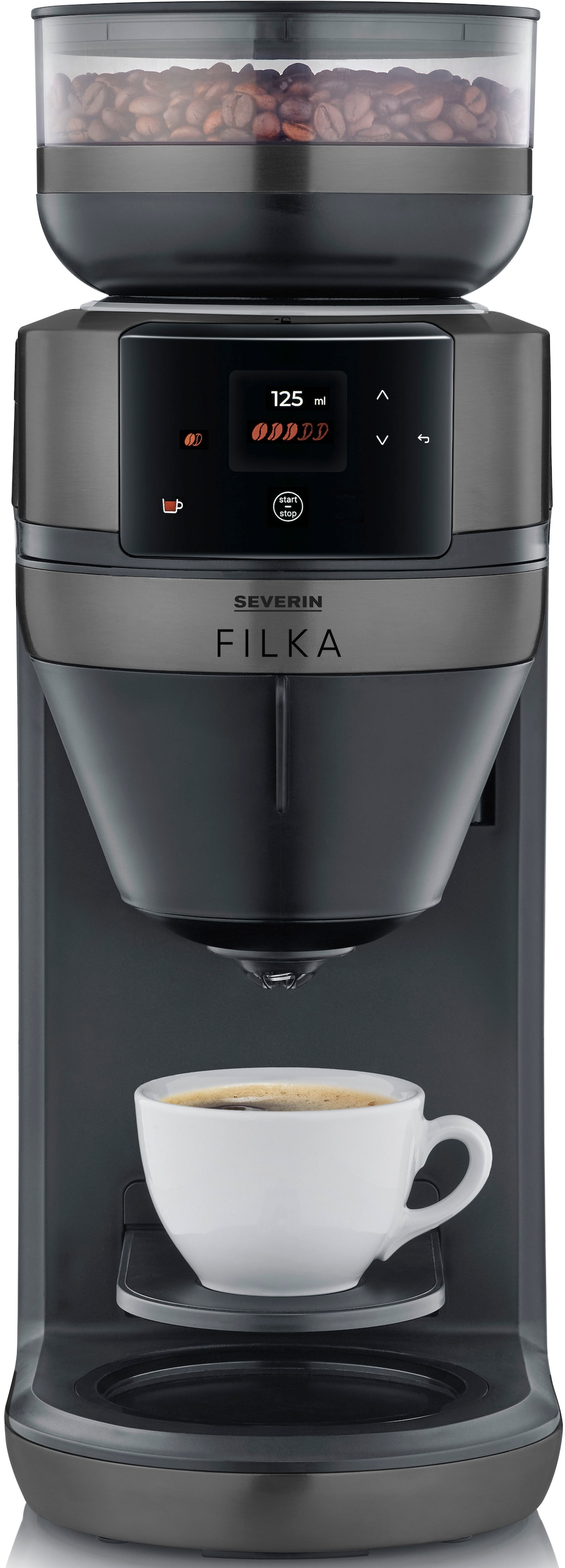 Severin Kaffeemaschine mit Mahlwerk »KA 4855 Filterkaffee-Vollautomat FILKA 2.0 Thermo«, 1,1 l Kaffeekanne, Papierfilter-Permanentfilter, 1x4