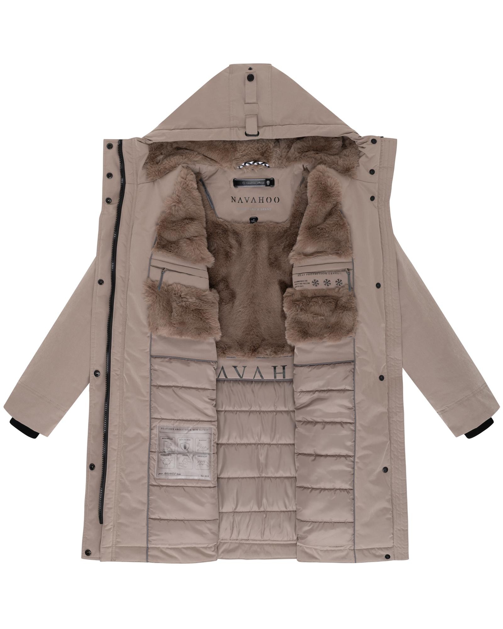 Navahoo Wintermantel »Hageltanz 14«, Warmer Damen Kurzmantel mit Kapuze