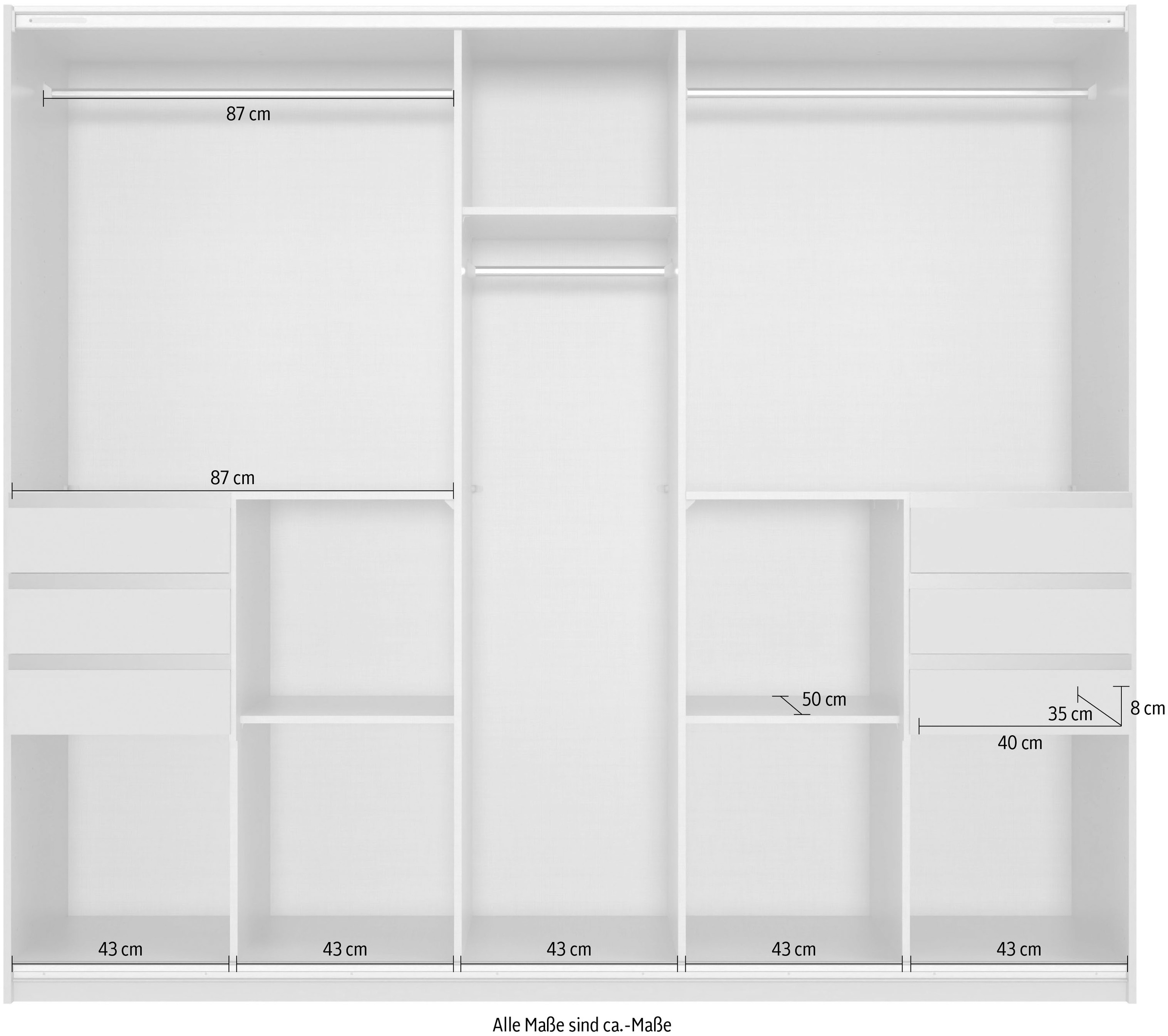 Wimex Schwebetürenschrank »SAIGON in den Breiten 180cm & 225cm, Farbe: Saharagrau« inkl. Spiegel