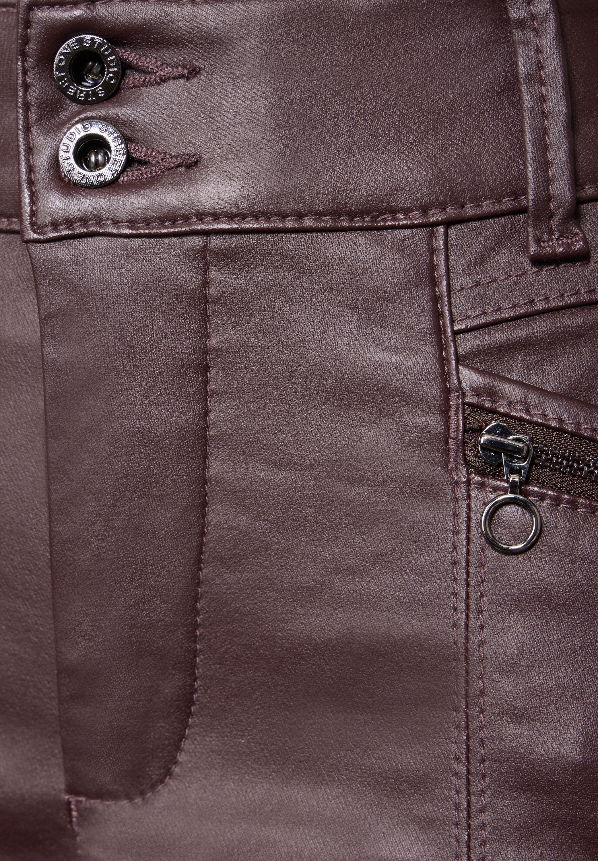 STREET ONE STUDIO Lederimitathose  High Waist