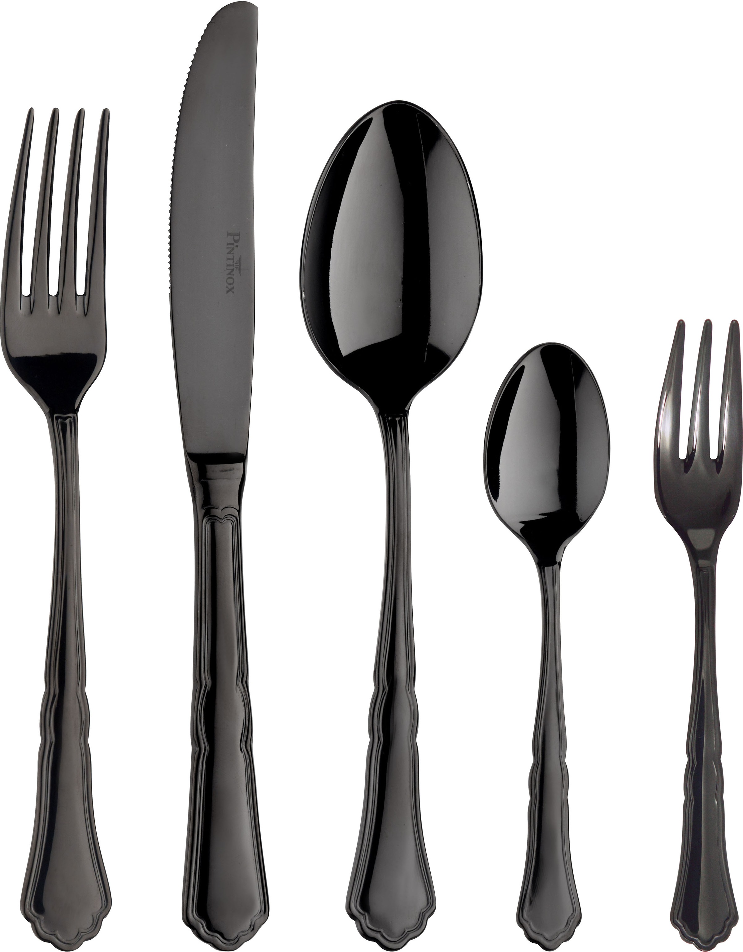 PINTINOX Besteck-Set "Settecento Treasure" Optik schwarz PVD Beschichtung