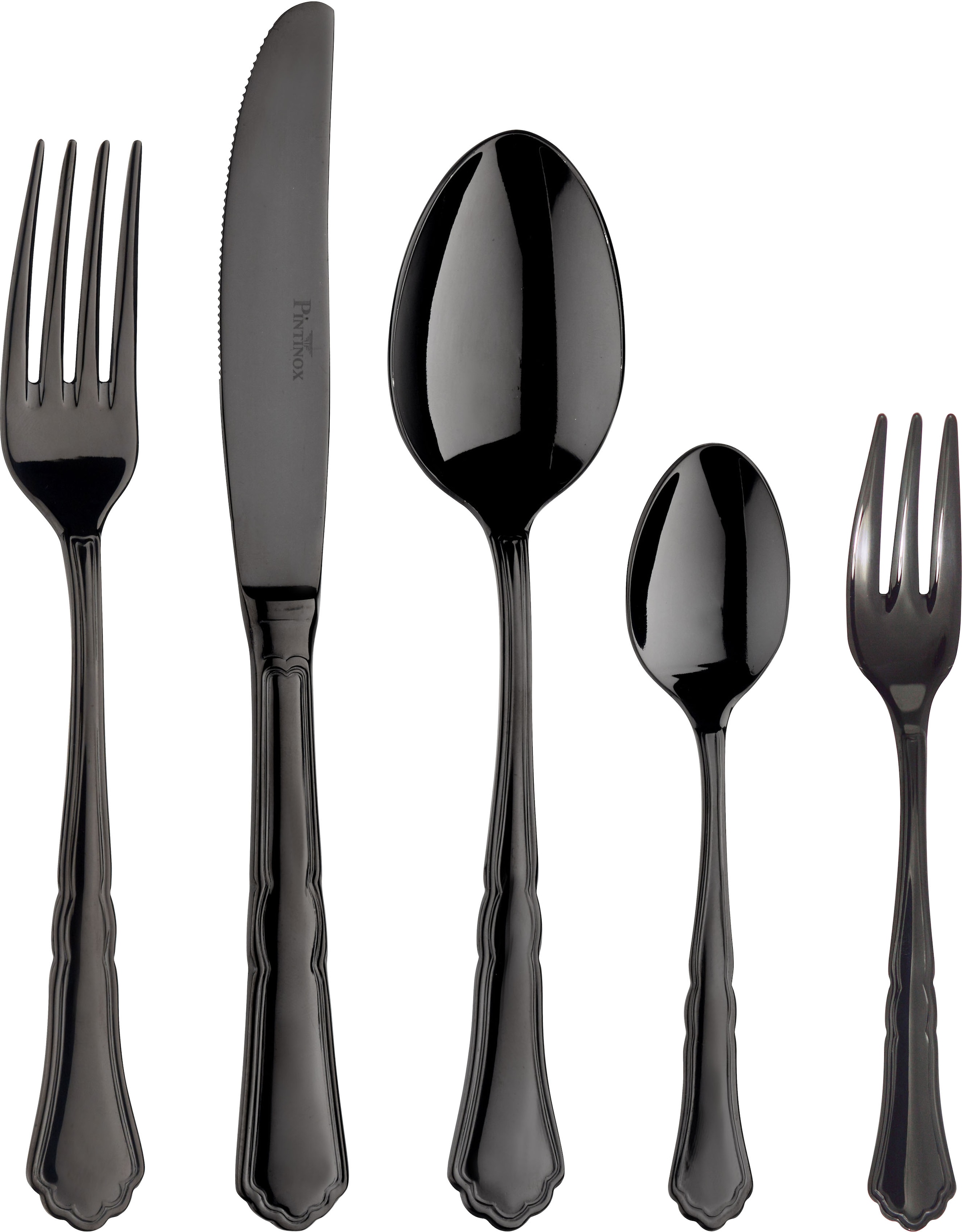 PINTINOX Besteck-Set "Settecento Treasure Total Black" Optik schwarz PVD Be günstig online kaufen