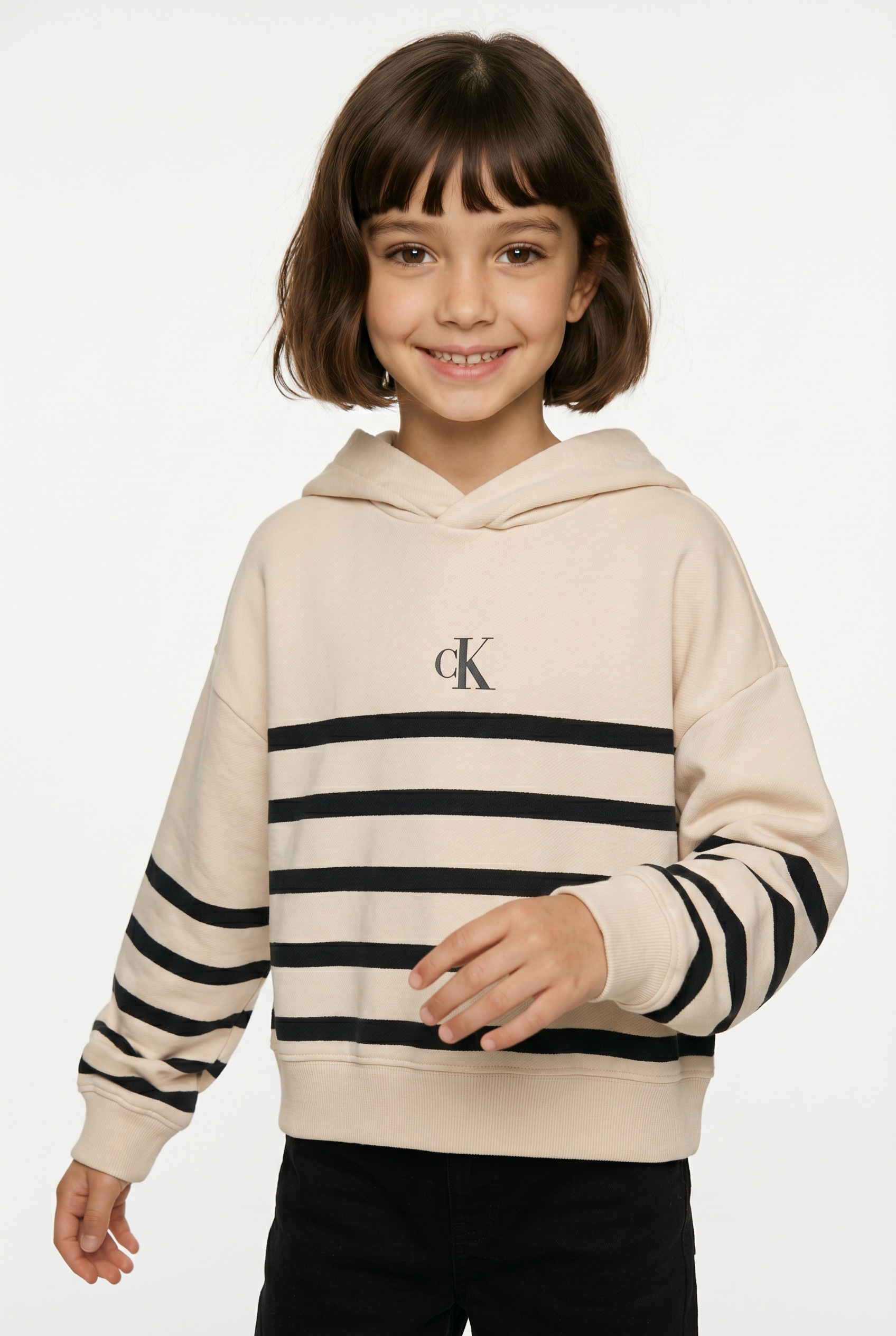 Calvin Klein Jeans Kapuzensweatshirt "CK LOGO BOXY FIT STRIPES HOODIE", für Kinder bis 16 Jahre, mit Kapuze