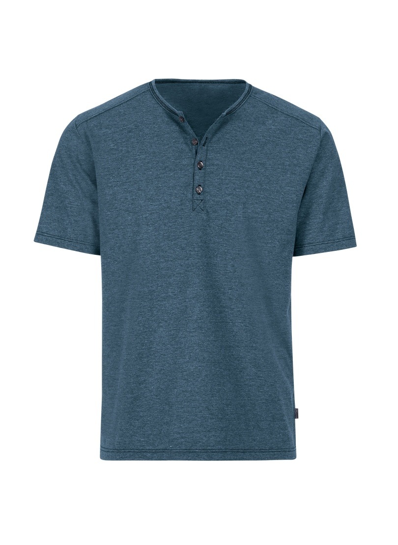 Trigema T-Shirt "TRIGEMA T-Shirt mit Knopfleiste DELUXE Baumwolle" 1 Stk.
