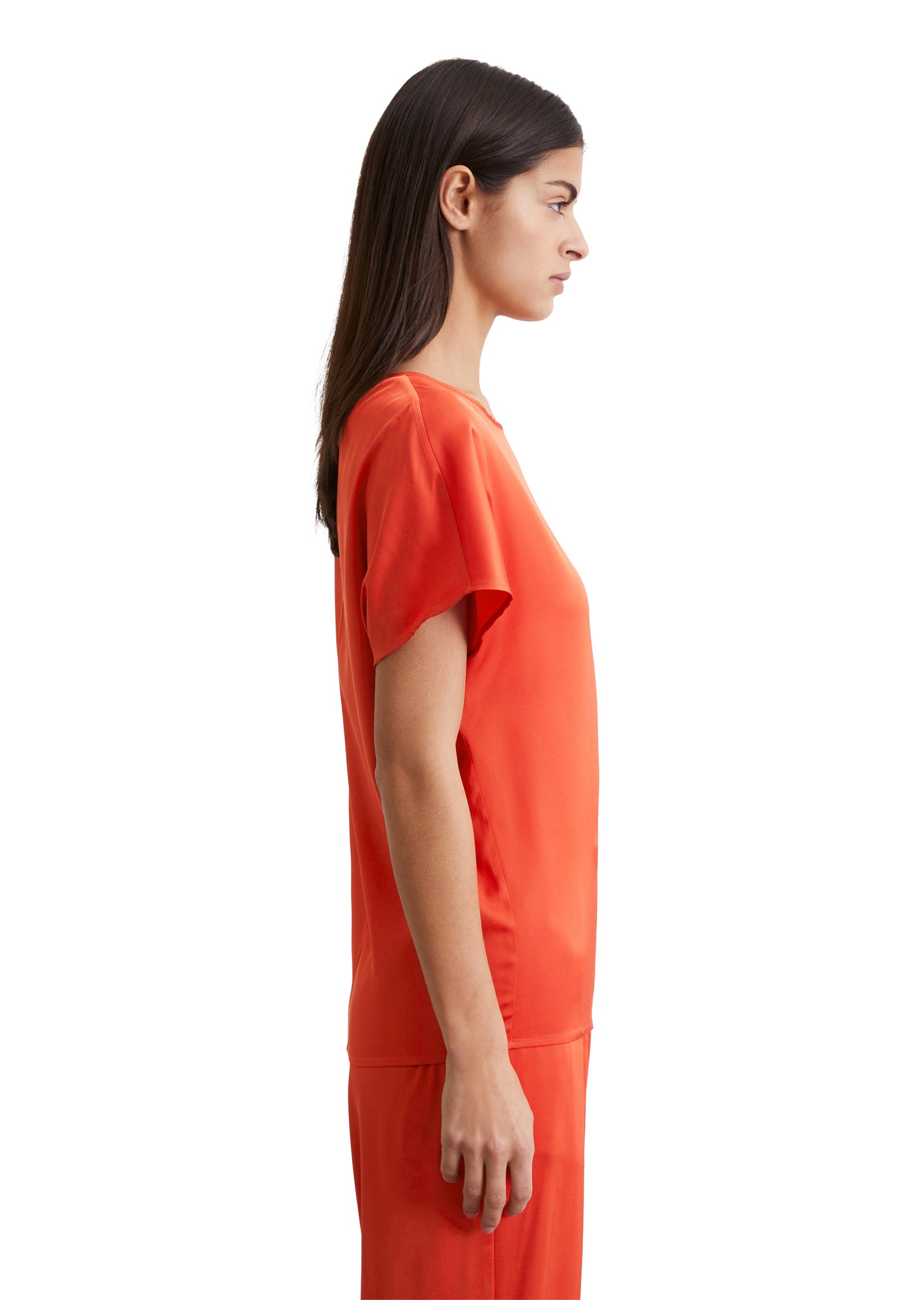 Marc OPolo Kurzarmbluse "aus Viskose-Satin-Stretch" günstig online kaufen