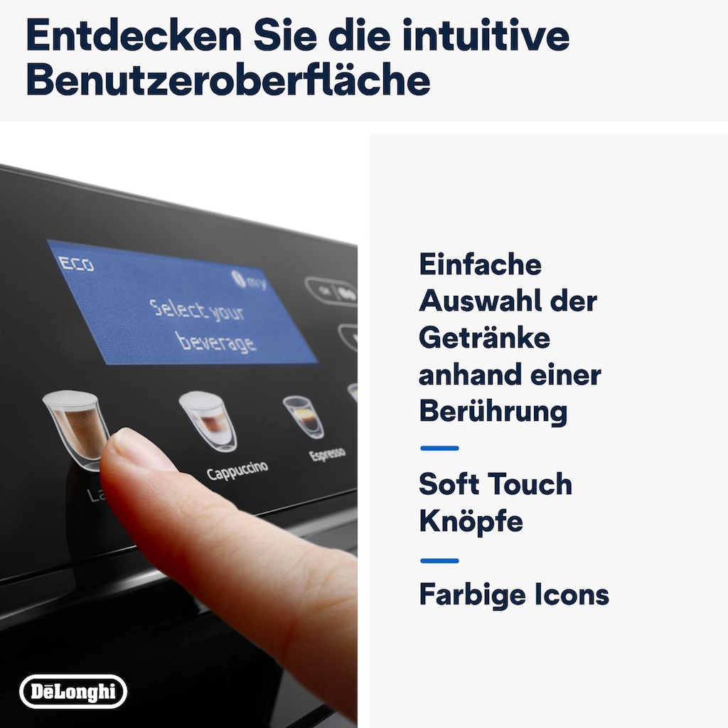 De'Longhi Kaffeevollautomat »ECAM 46.860.B Eletta Evo, schwarz«, inkl. Pflegeset im Wert von € 31,99 UVP