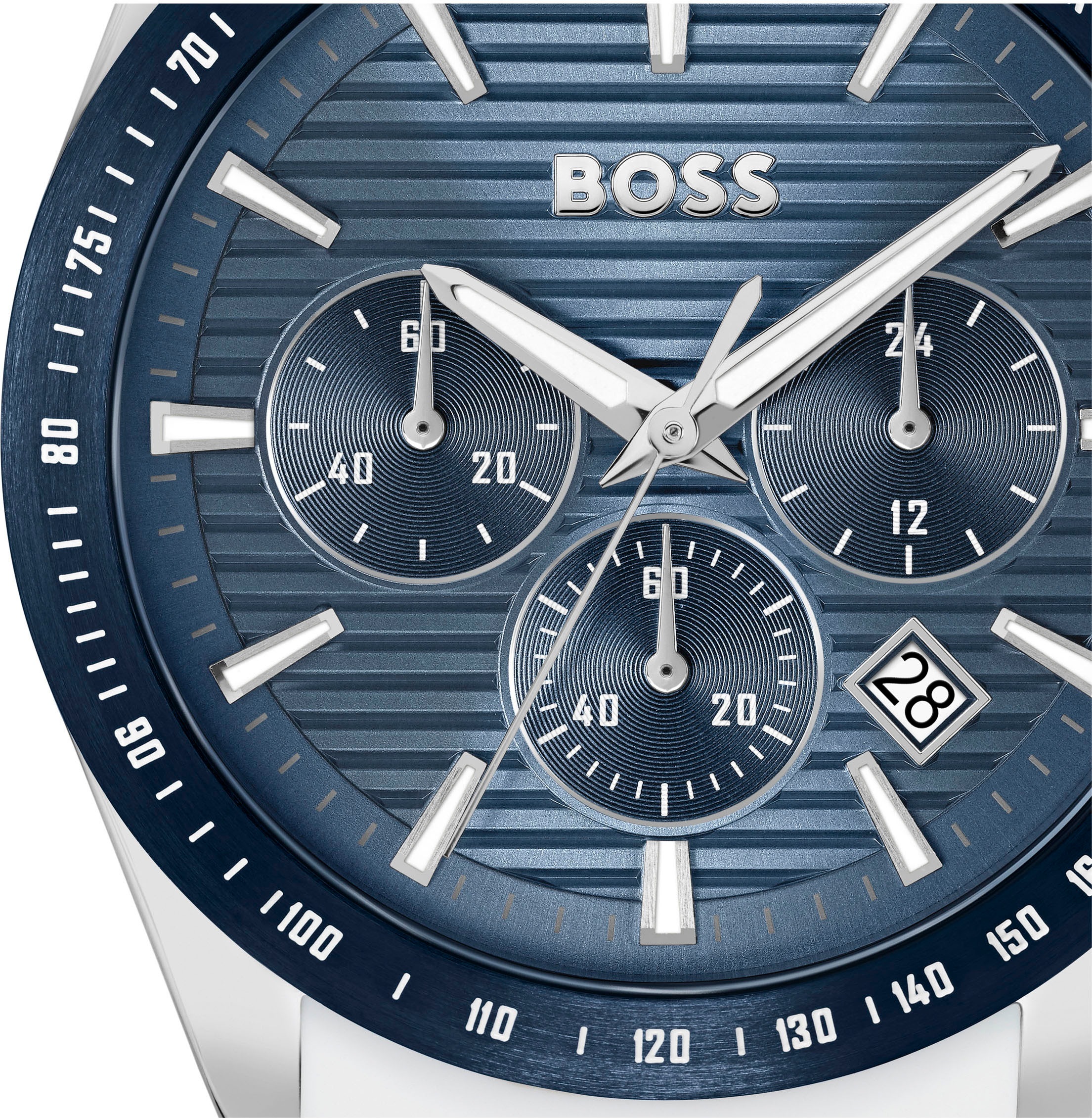 BOSS Chronograph »STRIKE CHRONO«, Quarzuhr, Armbanduhr, Herrenuhr, Silikonarmband, analog, Tag