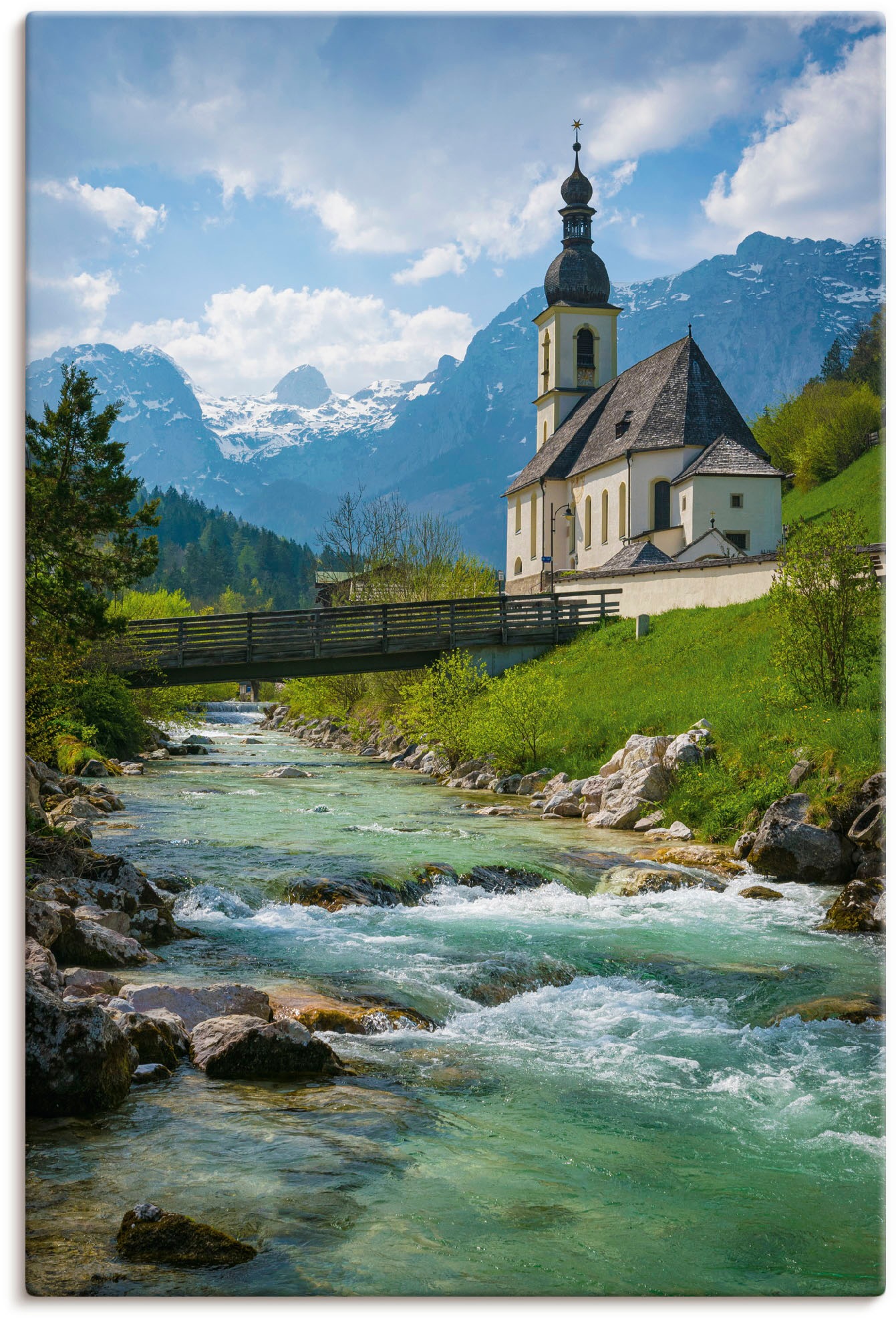 Artland Wandbild »Frühling in Ramsau«, bestellen Größen als Leinwandbild, Poster (1 oder in Alubild, versch. Wandaufkleber Seebilder, | St.), BAUR