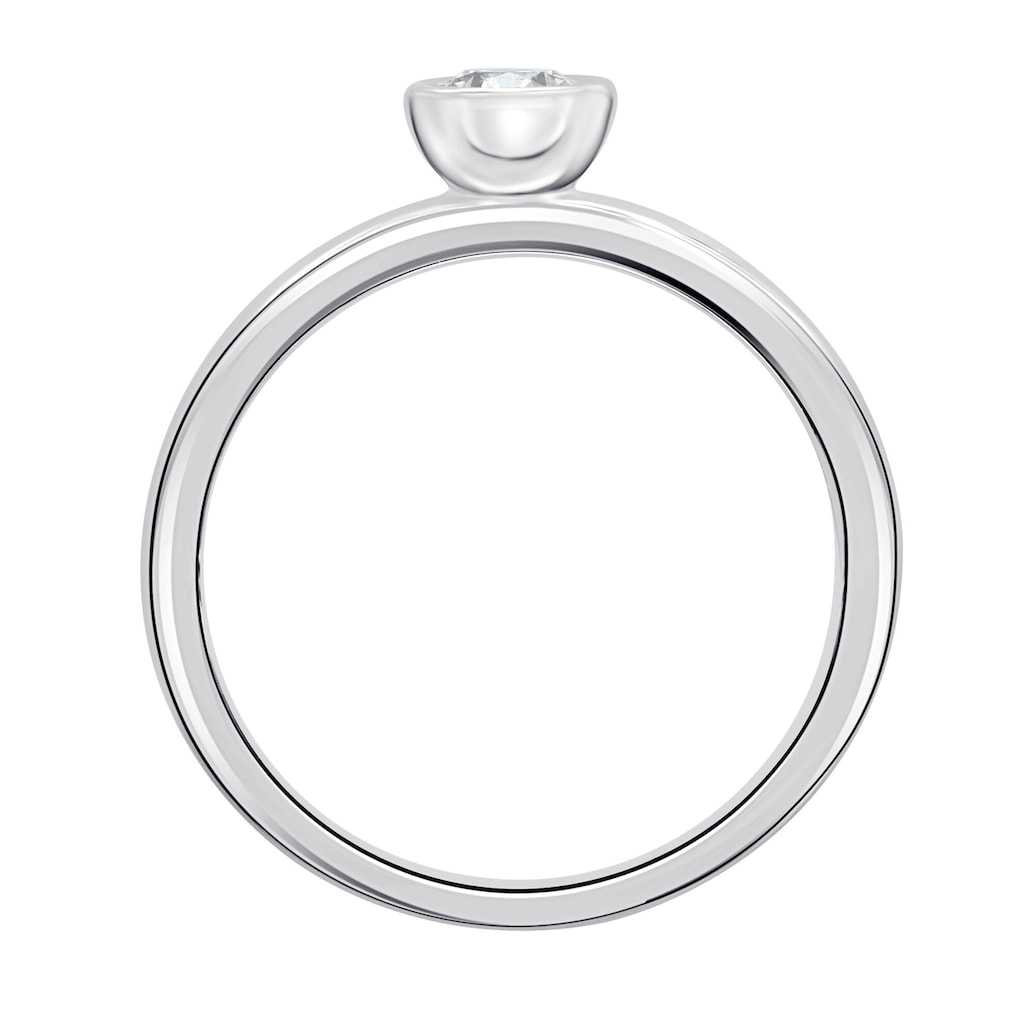 ONE ELEMENT Diamantring »0.1 ct Diamant Brillant Zarge Ring aus 585 Weißgold«, Damen Gold Schmuck Zarge