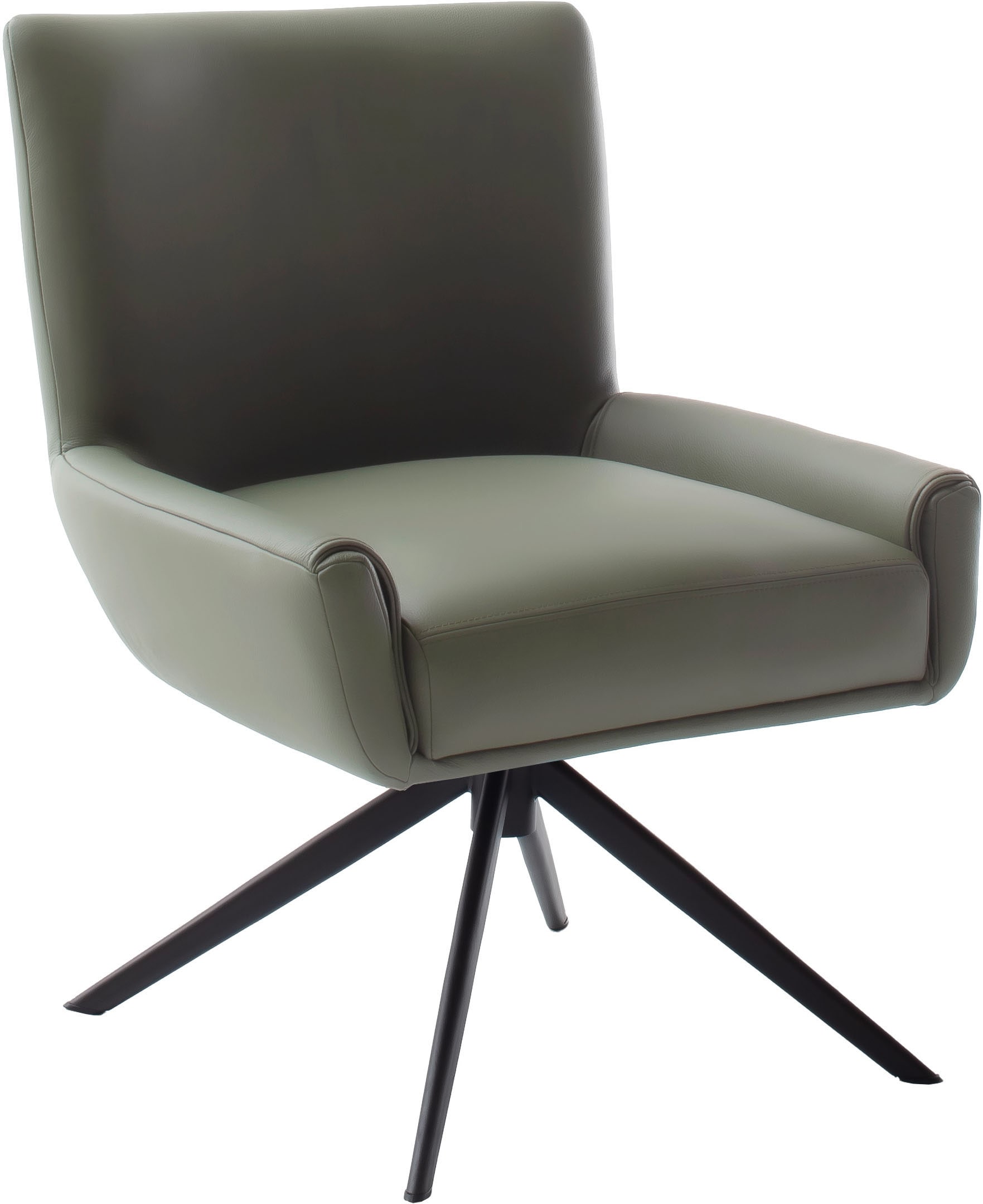 MCA furniture 4-Fußstuhl »WILSON Esszimmerstuhl, Armlehnstuhl, Polsterstuhl, modern«, (Set), 1 St., Leder, Stuhl, Armlehnenstuhl, drehbar, Taschenfederkern, belastbar 160 kg,XXL
