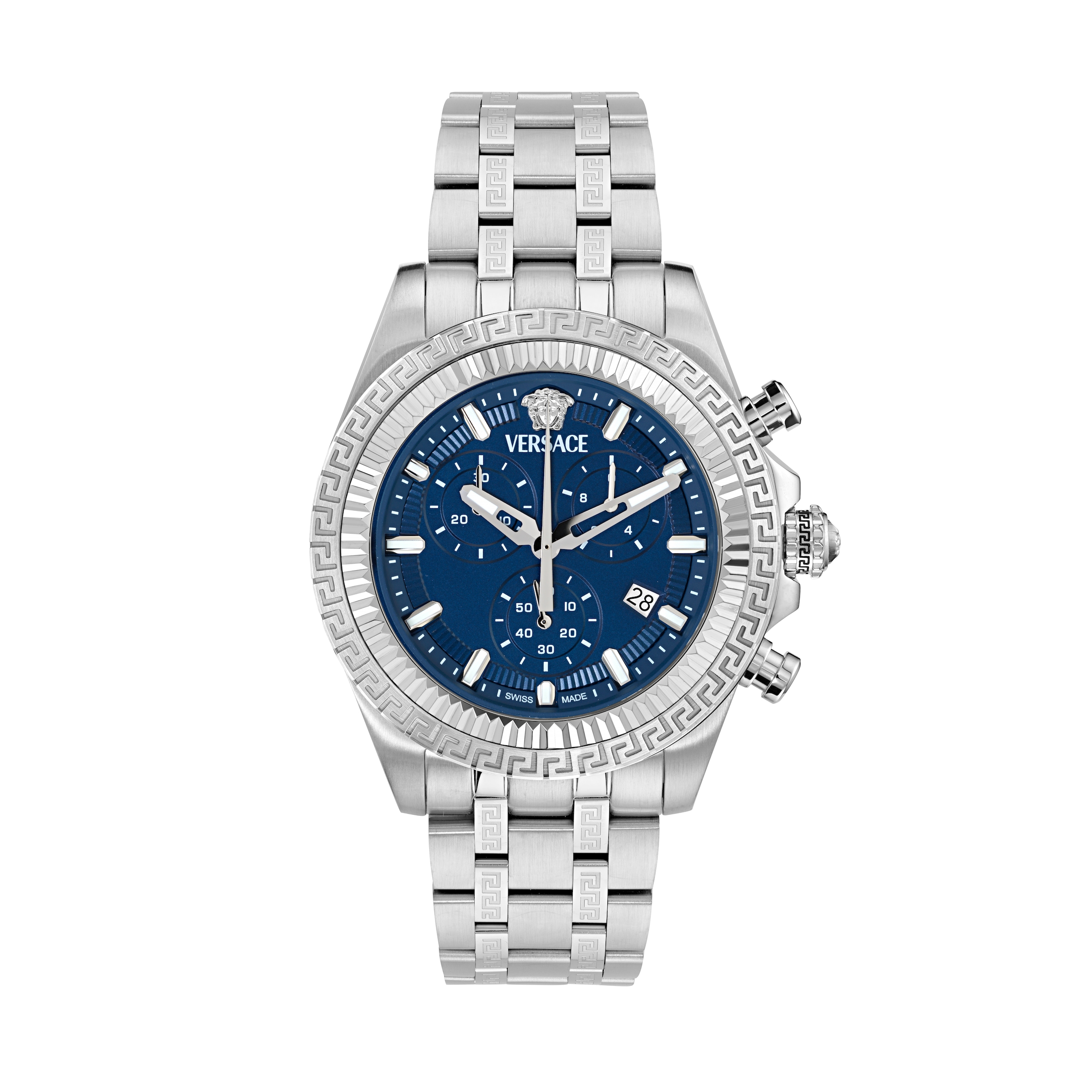 Versace Chronograph »FORNAX« Quarzuhr, Armbanduhr, Herrenuhr, Swiss Made, Edelstahlarmband, analog