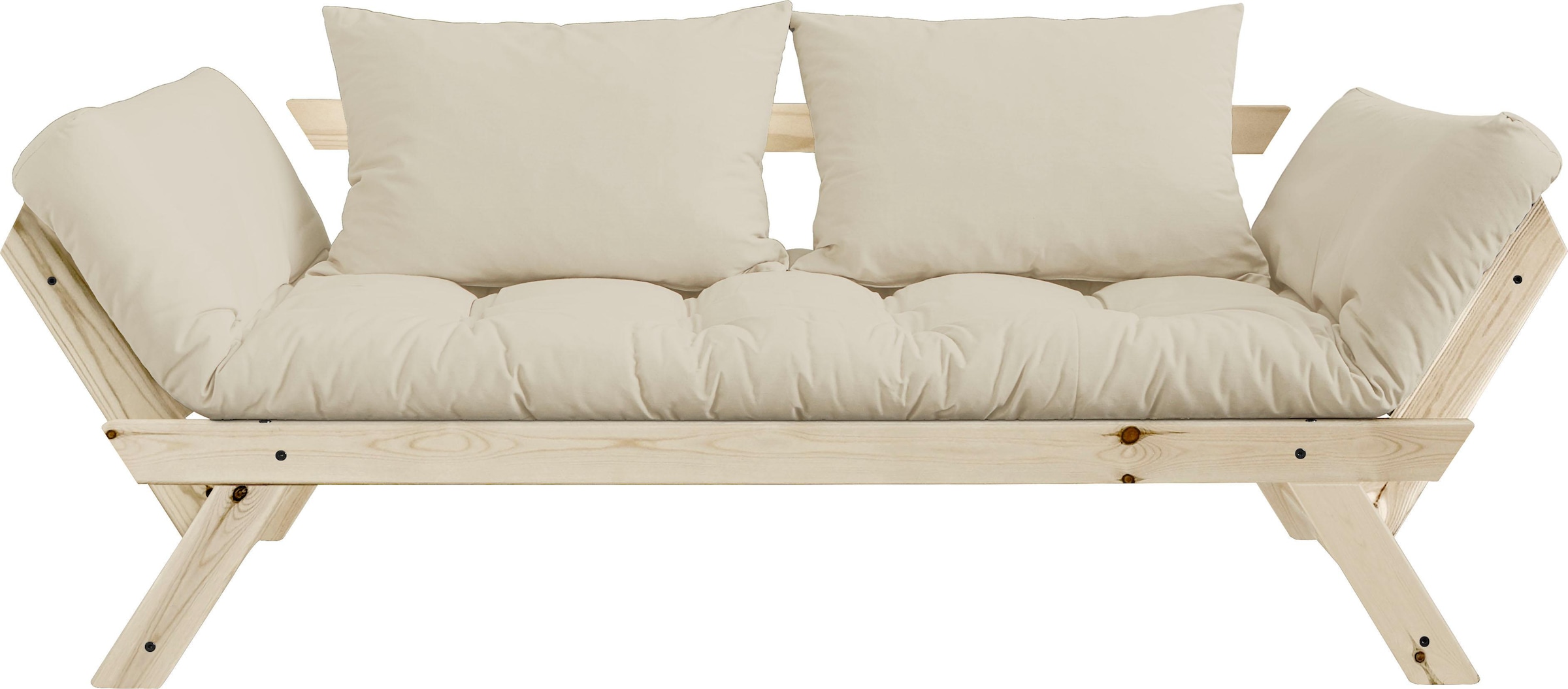 Karup Design Schlafsofa "Bebop, inkl. Futonmatratze – vielseitig klappbar, Breite: 180/200 cm" Platzsparendes 2-in-1 Sofa mit asiatisch inspiriertem Design