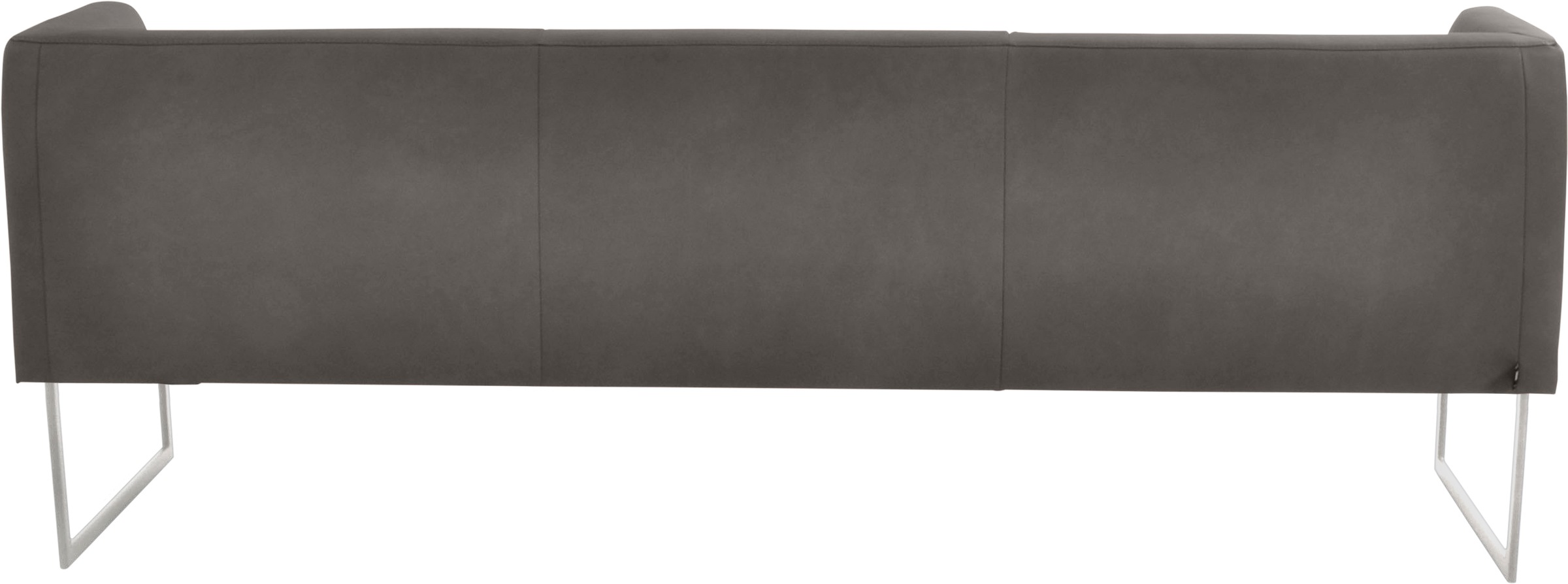 Polsterbank K+W KOMFORT & WOHNEN "Cube", grau (granit 83), B:229cm H:82cm T:67cm, Sitzbänke, Polsterbank, Hammerkissenoptik, 2 Breiten, Hochkantkufe in Edelstahloptik 3